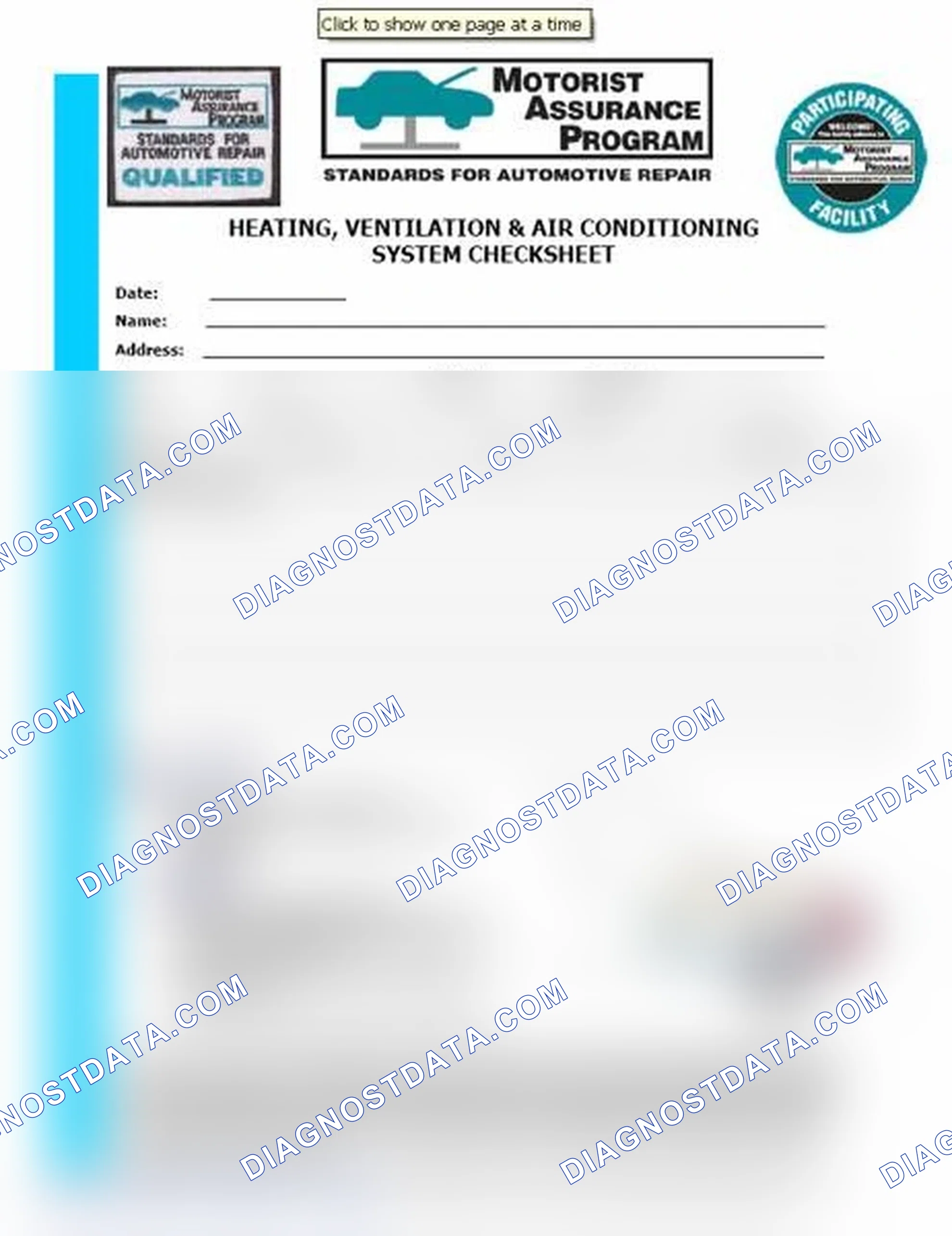 Scheme 15: Heating, Ventilation & Air Conditioning System Checksheet (1 Of 2)