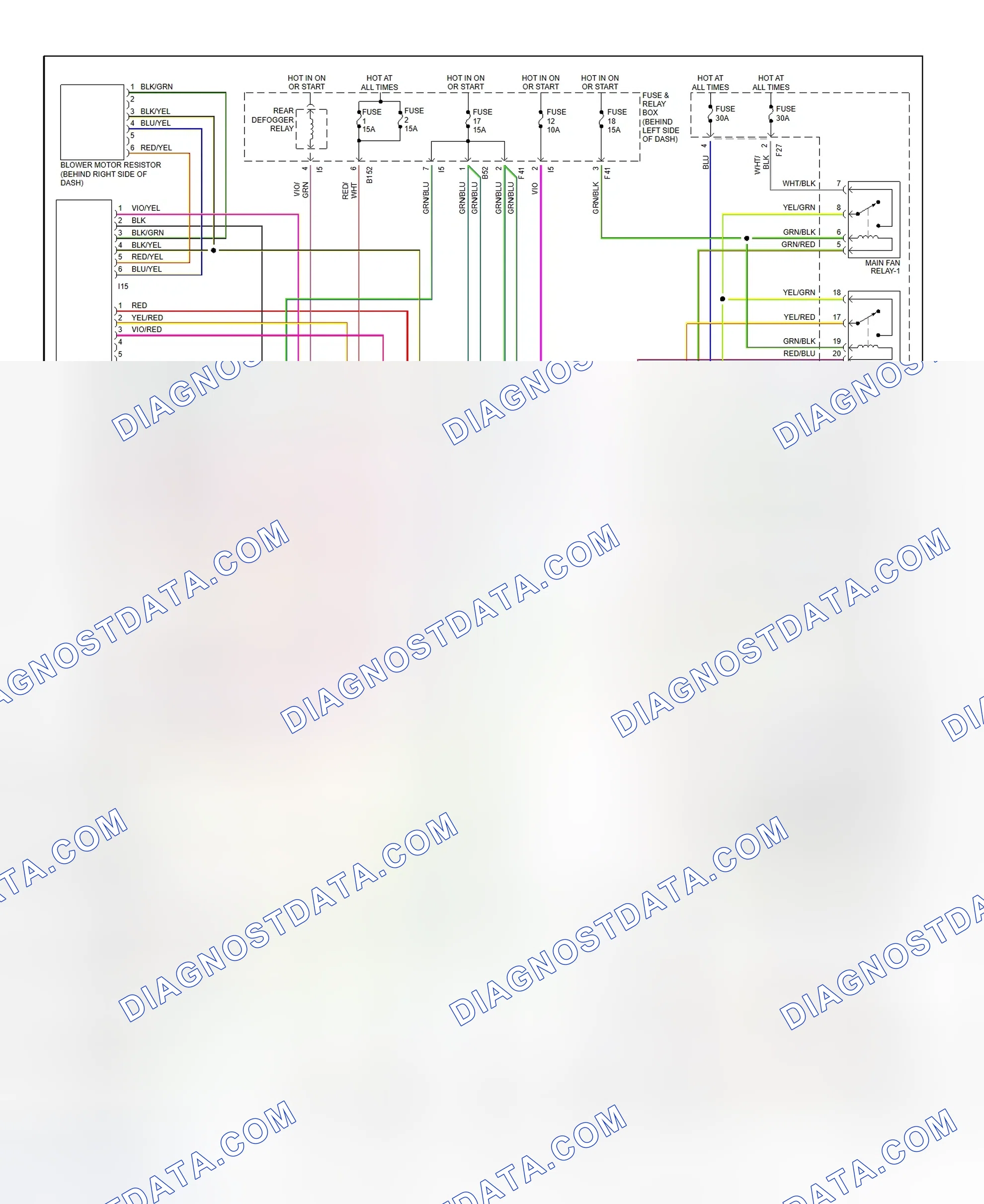 Scheme 2: Manual A/C-Heater System Wiring Diagram (2001 Outback 3.0L)