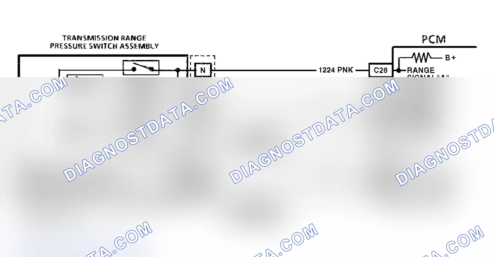 Scheme 27: Code 28 Schematic (Caprice) Transmission Range Pressure Switch
