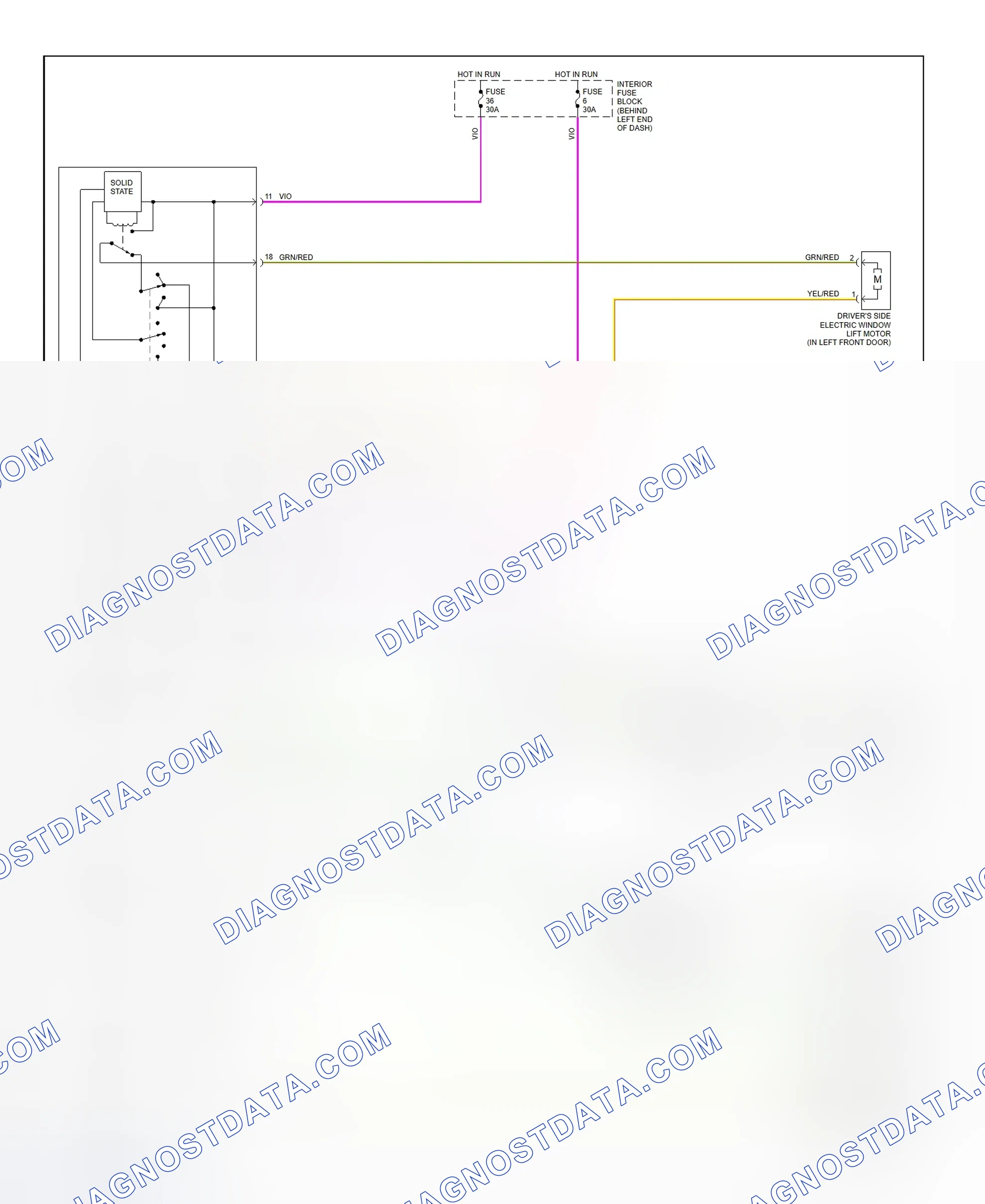 Scheme 8: Power Window System Wiring Diagram (1999 9-5)