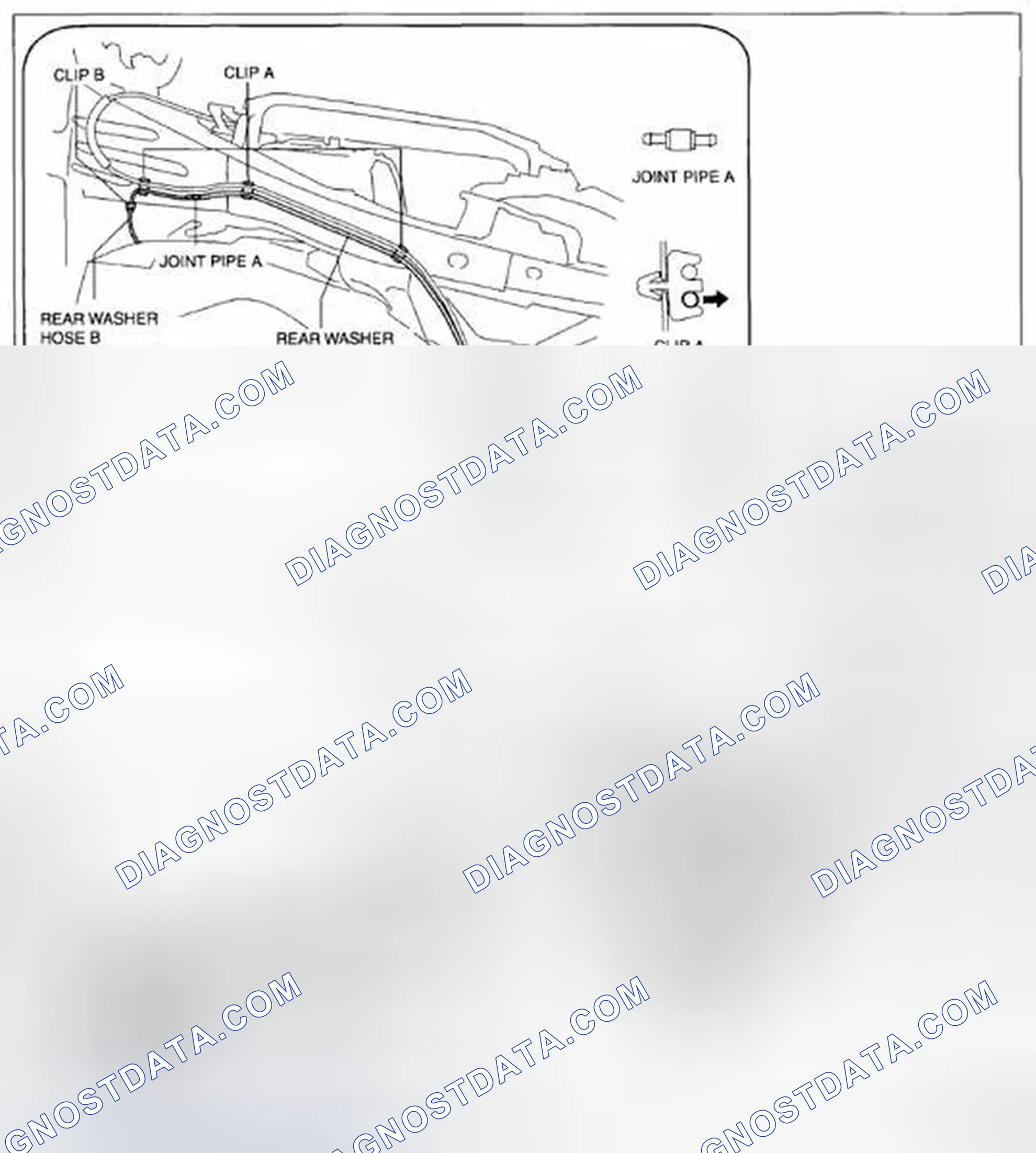 Scheme 26: REAR WASHER HOSE REMOVAL/INSTALLATION