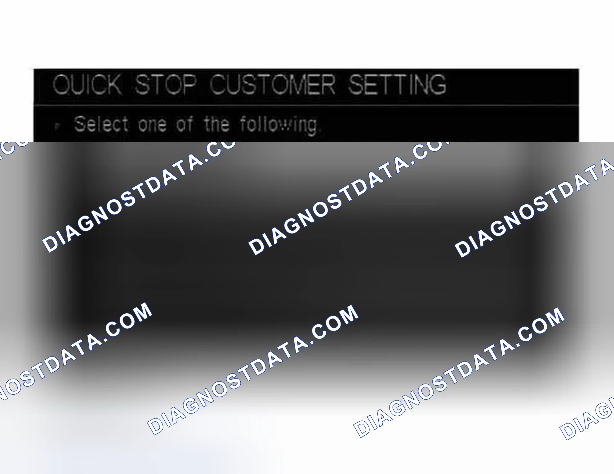 Scheme 254: "QUICK STOP CUSTOMER SETTING" MODE