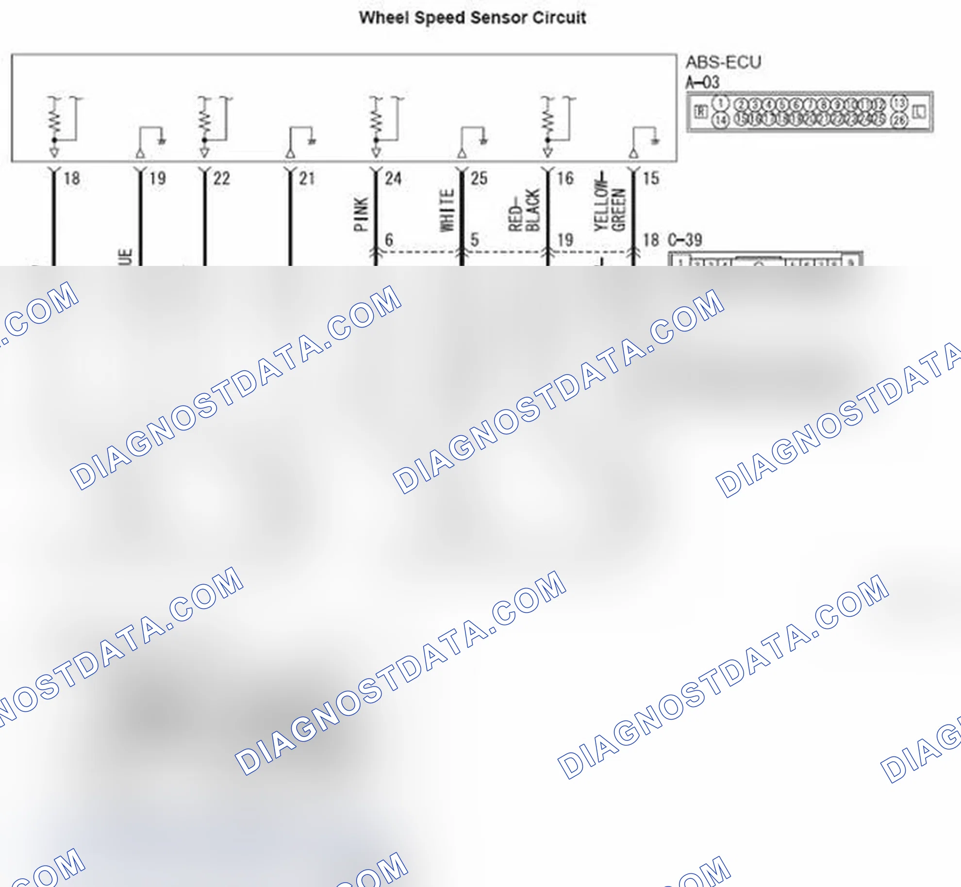 Scheme 77: DTC C1015: Abnormality in FR front wheel speed sensor (RH) circuit front wheel speed sensor (RH)