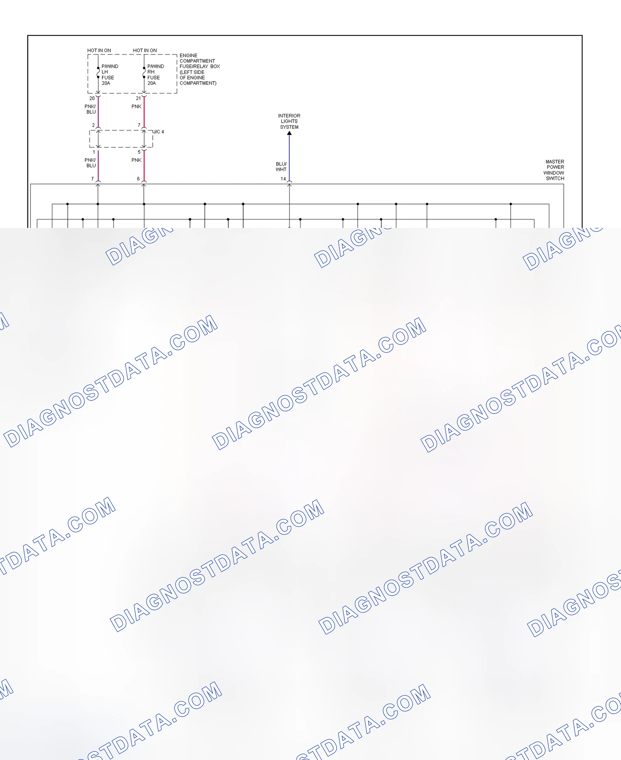 Scheme 4: Power Window System Wiring Diagram (Sephia)