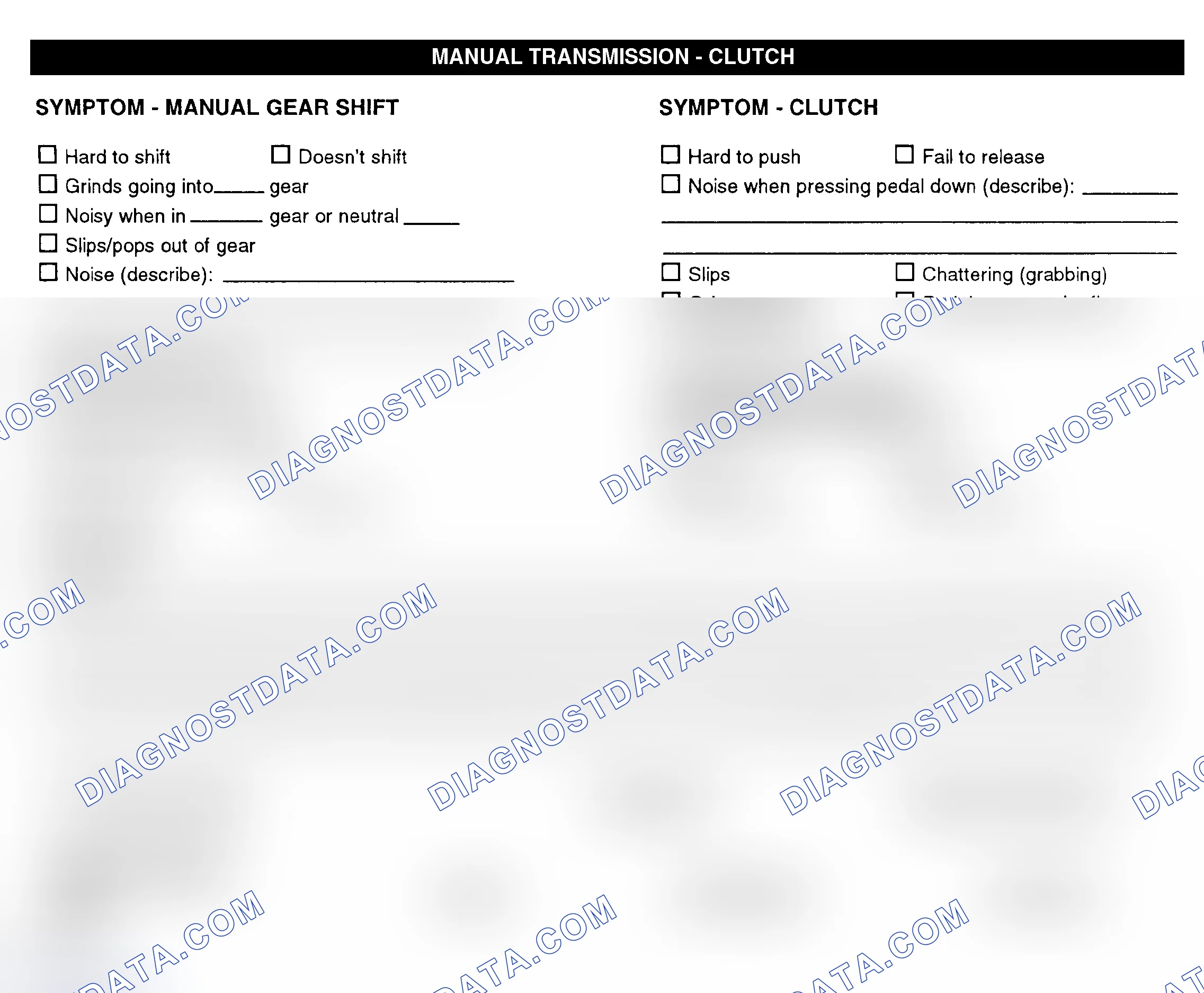 Scheme 10: Manual Transmission & Clutch