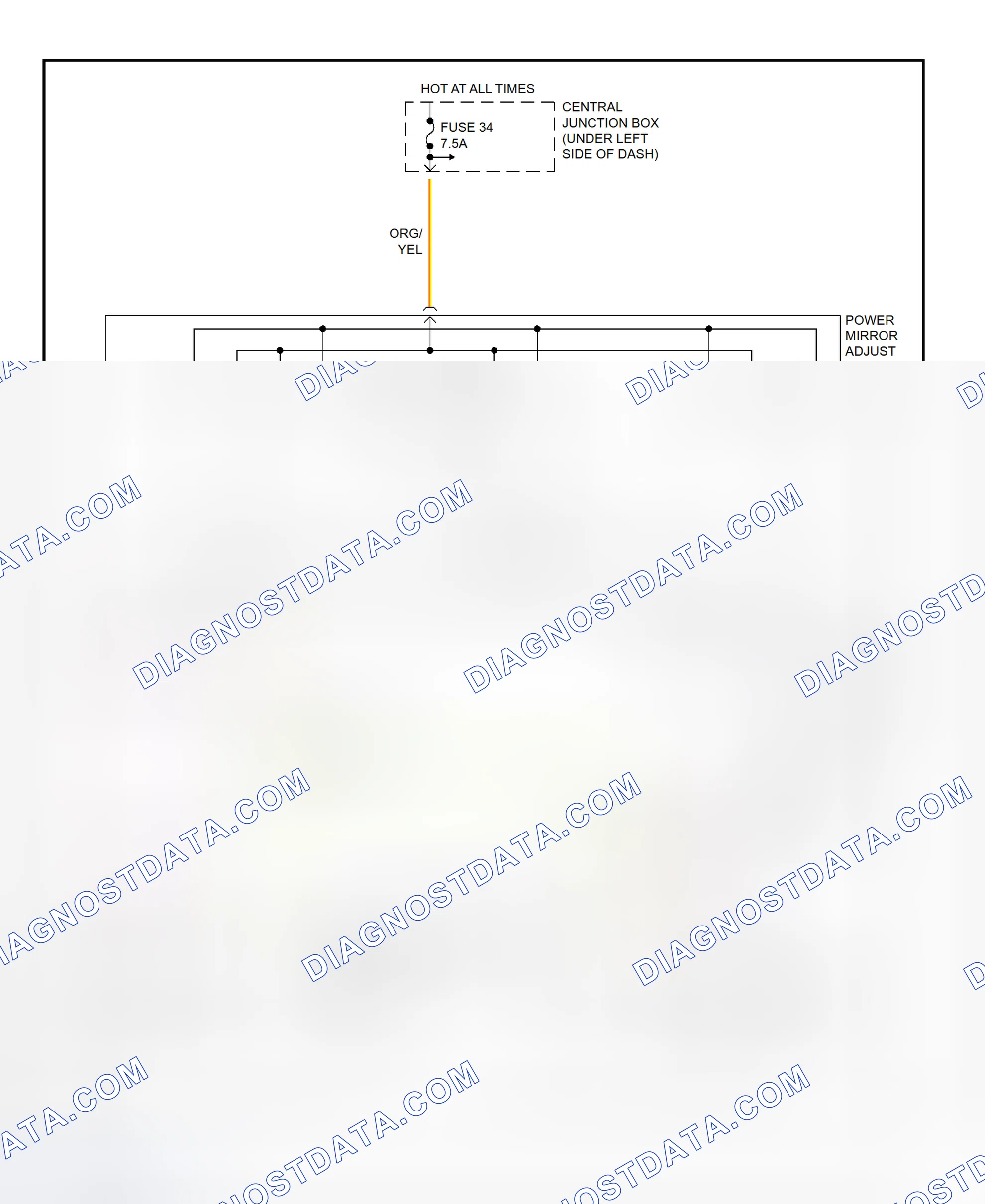 Scheme 3: Power Mirror System Wiring Diagram