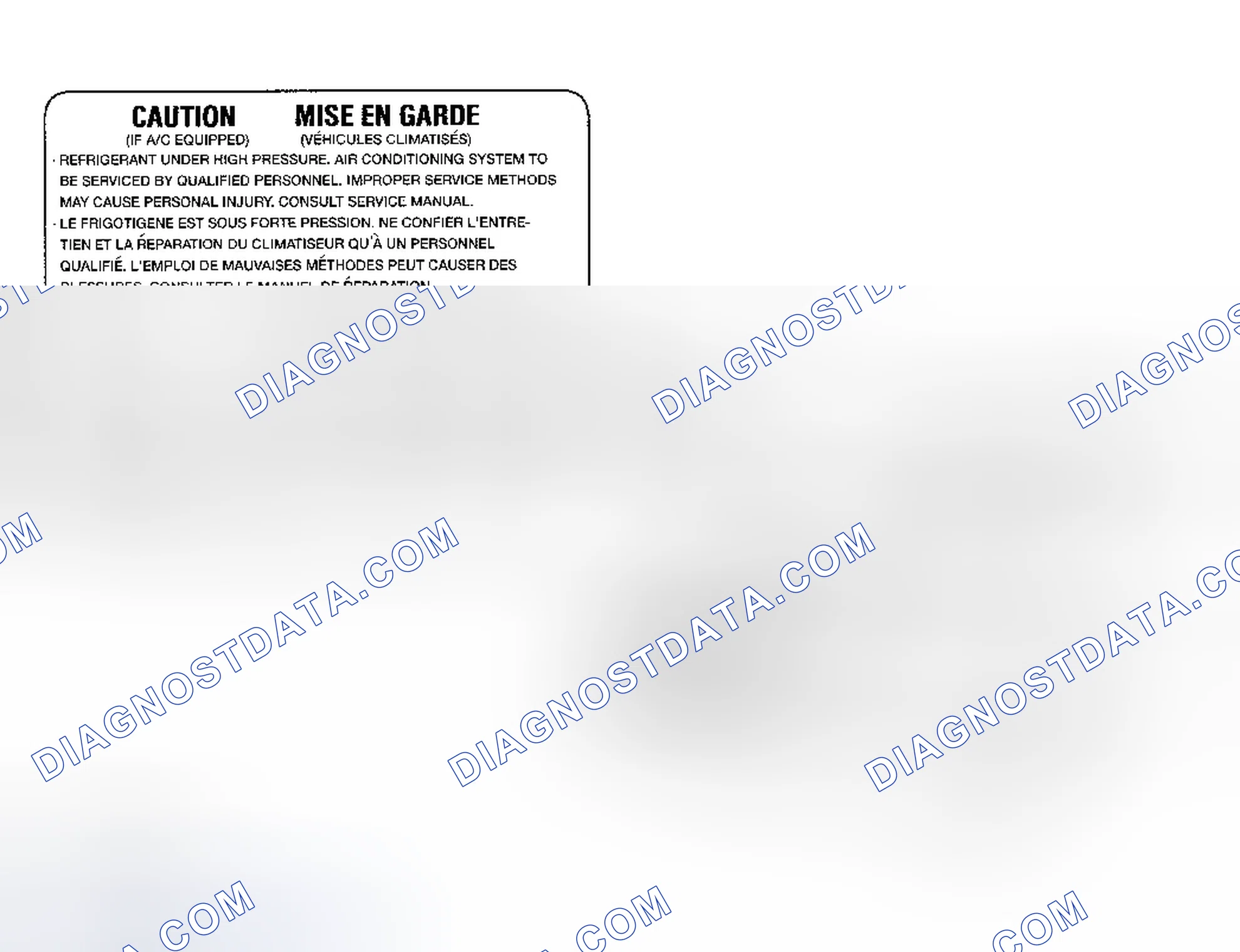 Scheme 22: Underhood A/C Specification Labels
