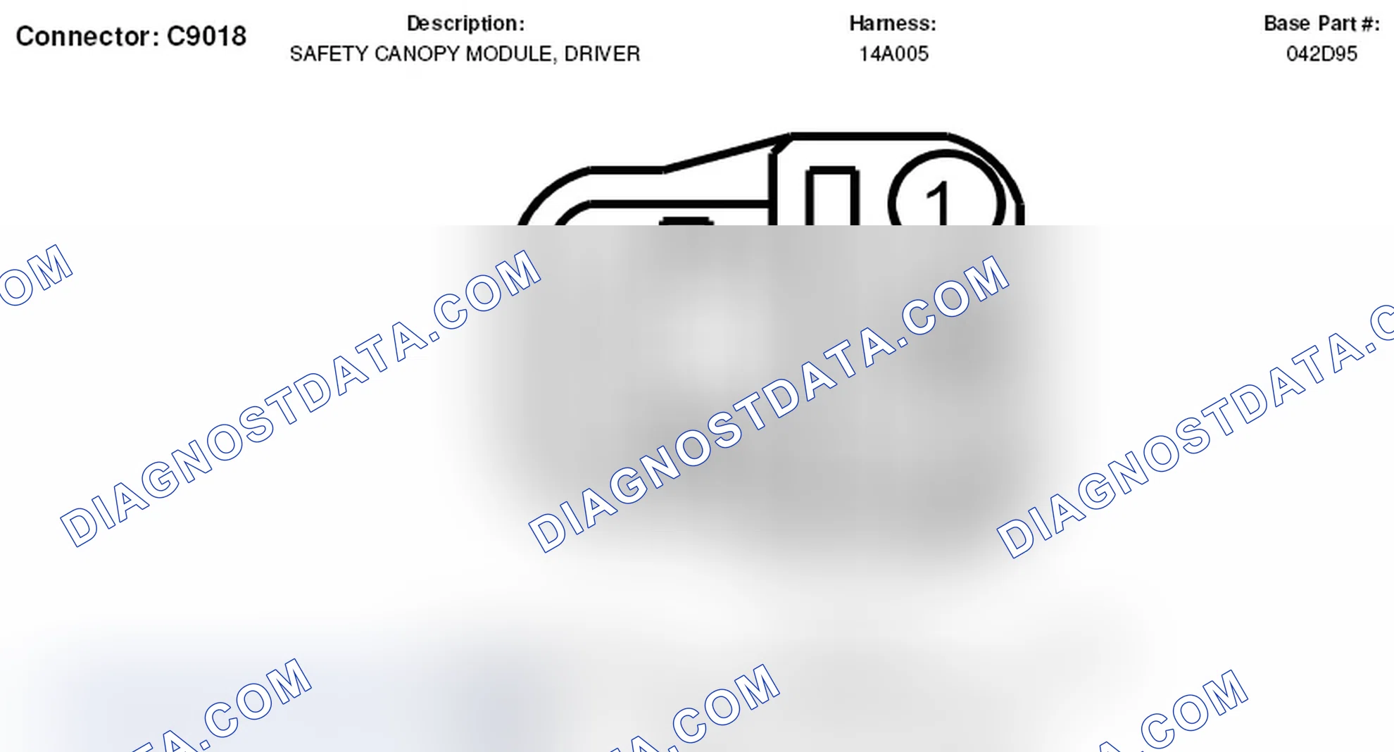 Scheme 327: Driver Safety Canopy Module Connector End View (C9018)