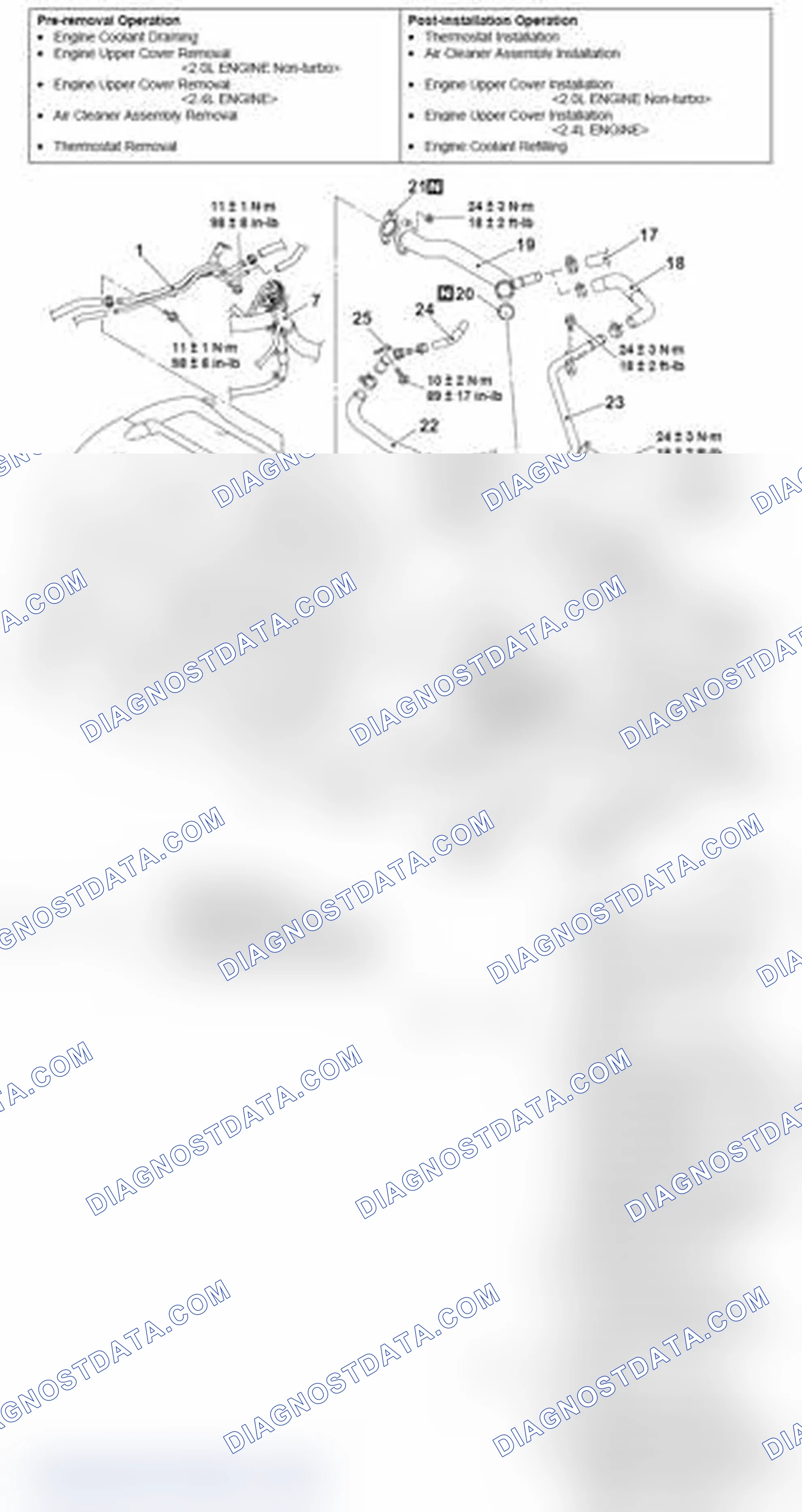Scheme 39: REMOVAL AND INSTALLATION < 2.0L ENGINE NON-TURBO, 2.4L ENGINE >