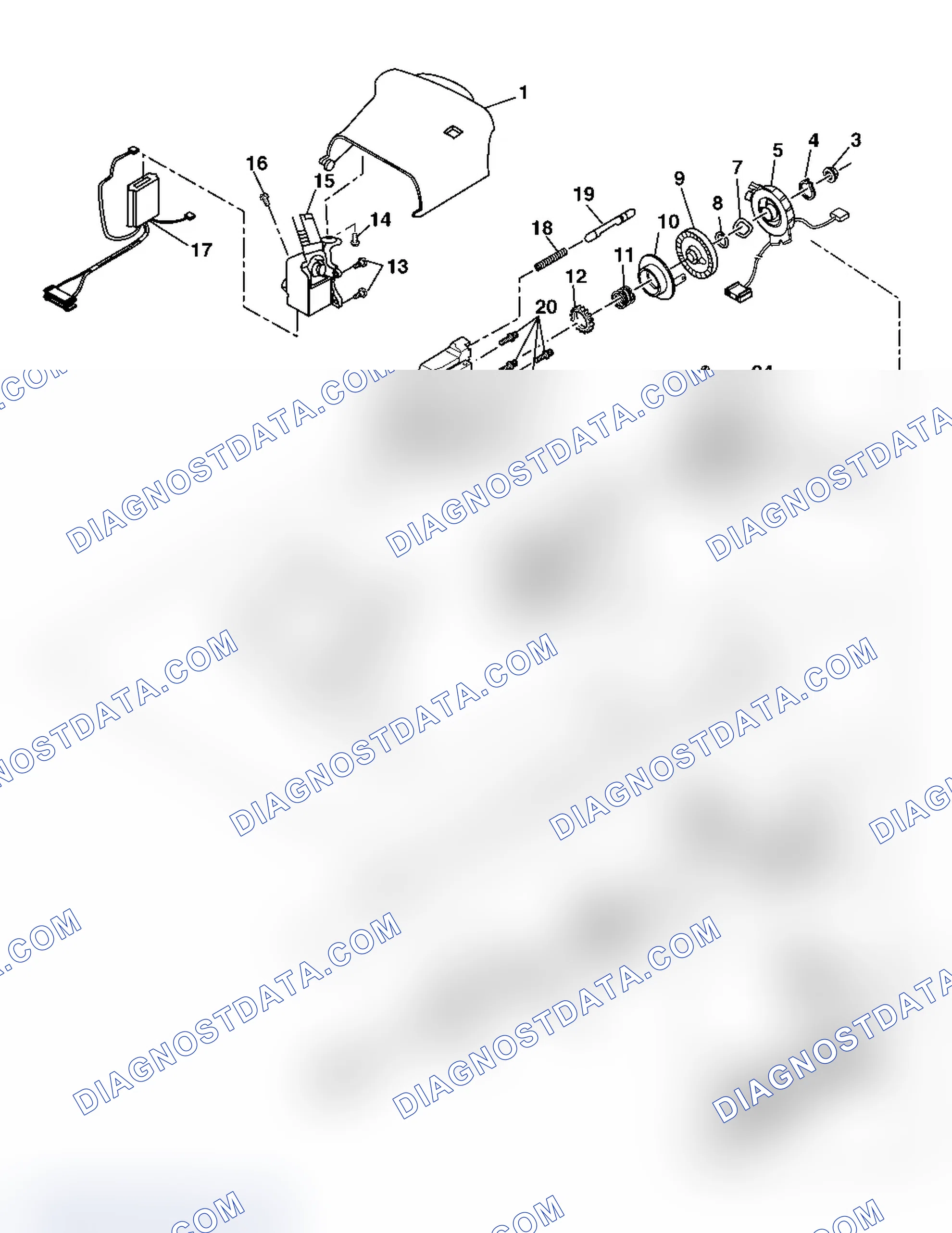 Scheme 4: Steering Column Disassembled View (Floor Shift Standard)