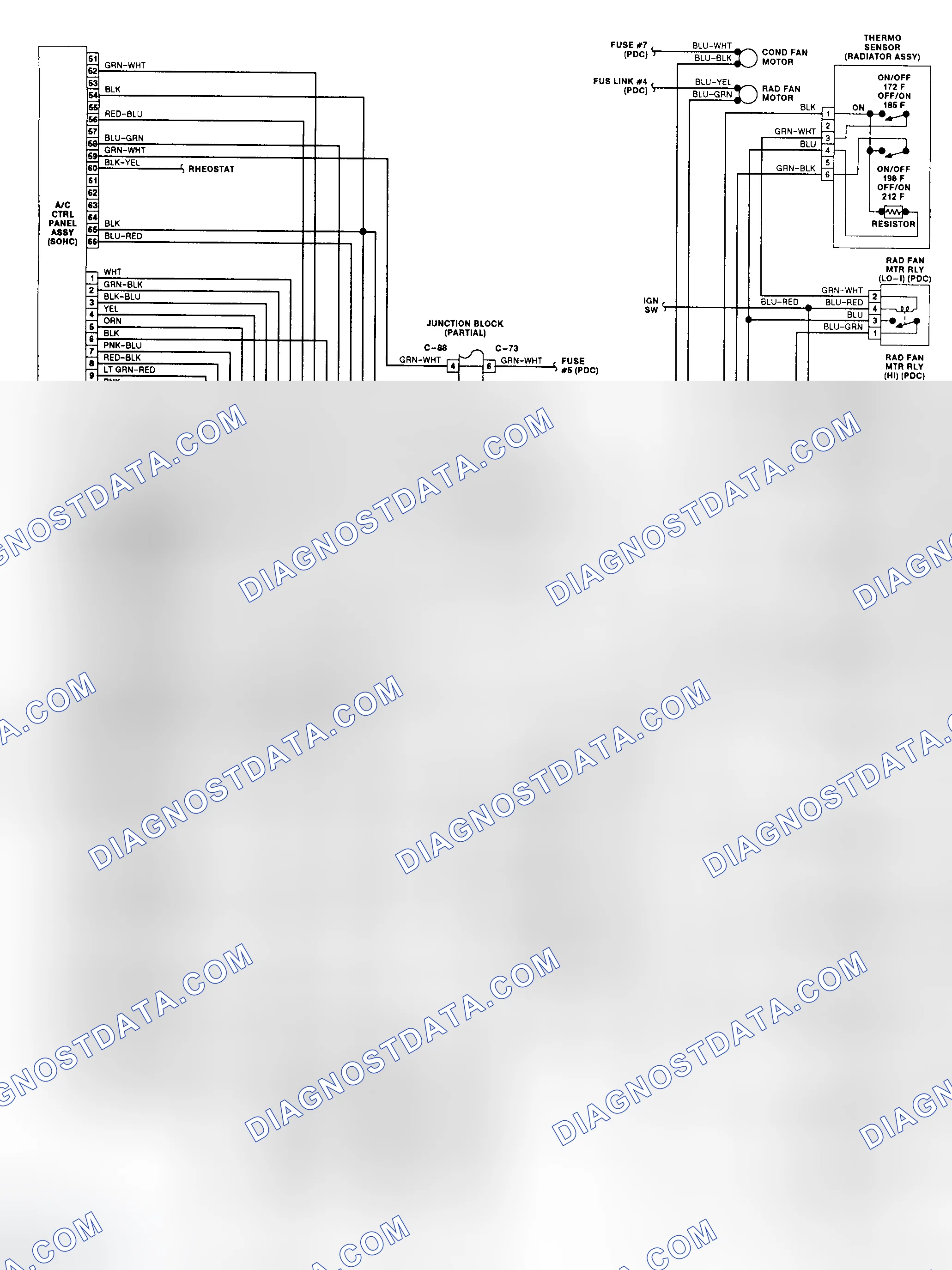 Scheme 1: Automatic A/C-Heater System Wiring Diagram (3.0L SOHC)
