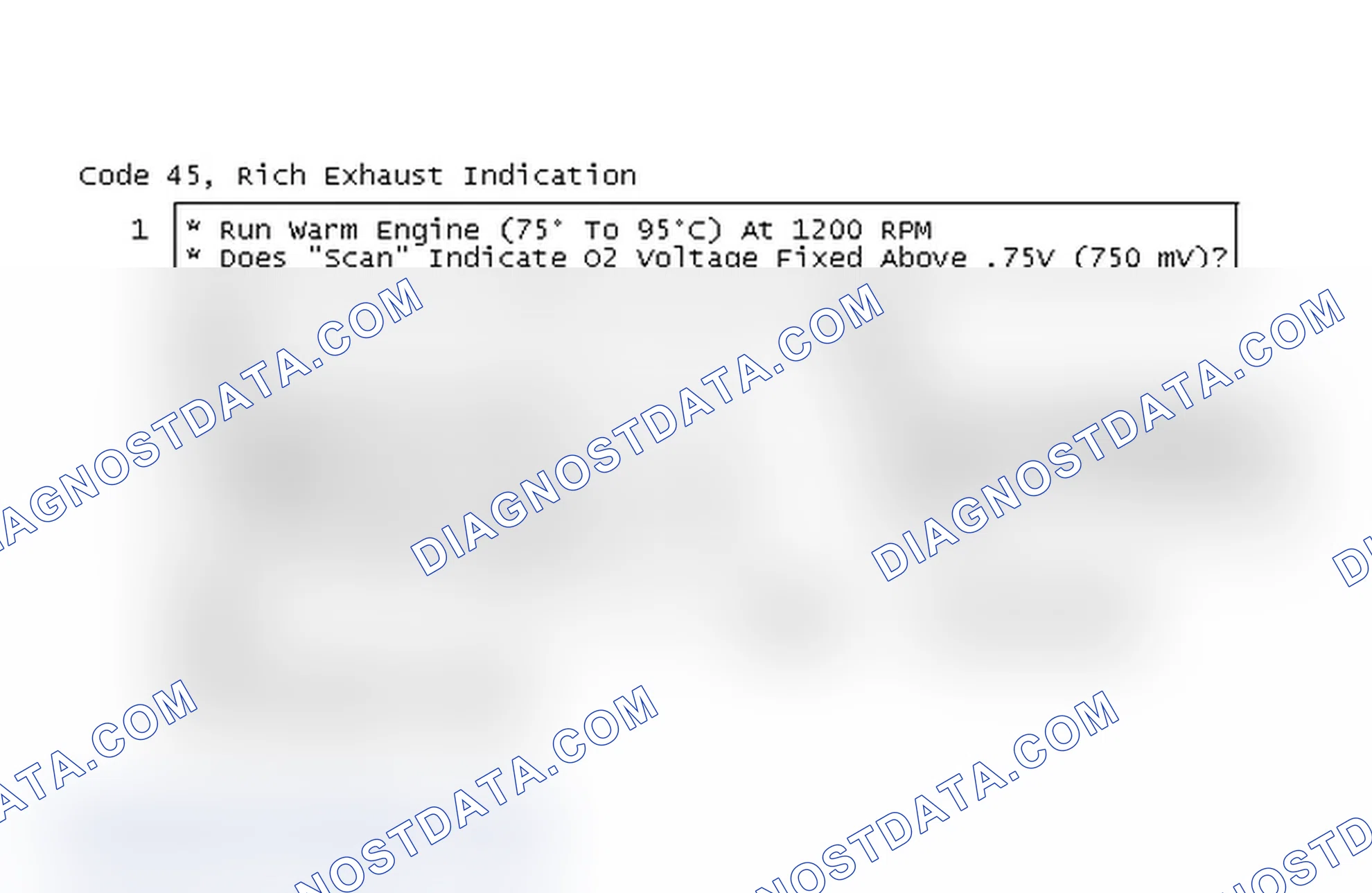 Scheme 101: Code 45, Rich Exhaust Indication