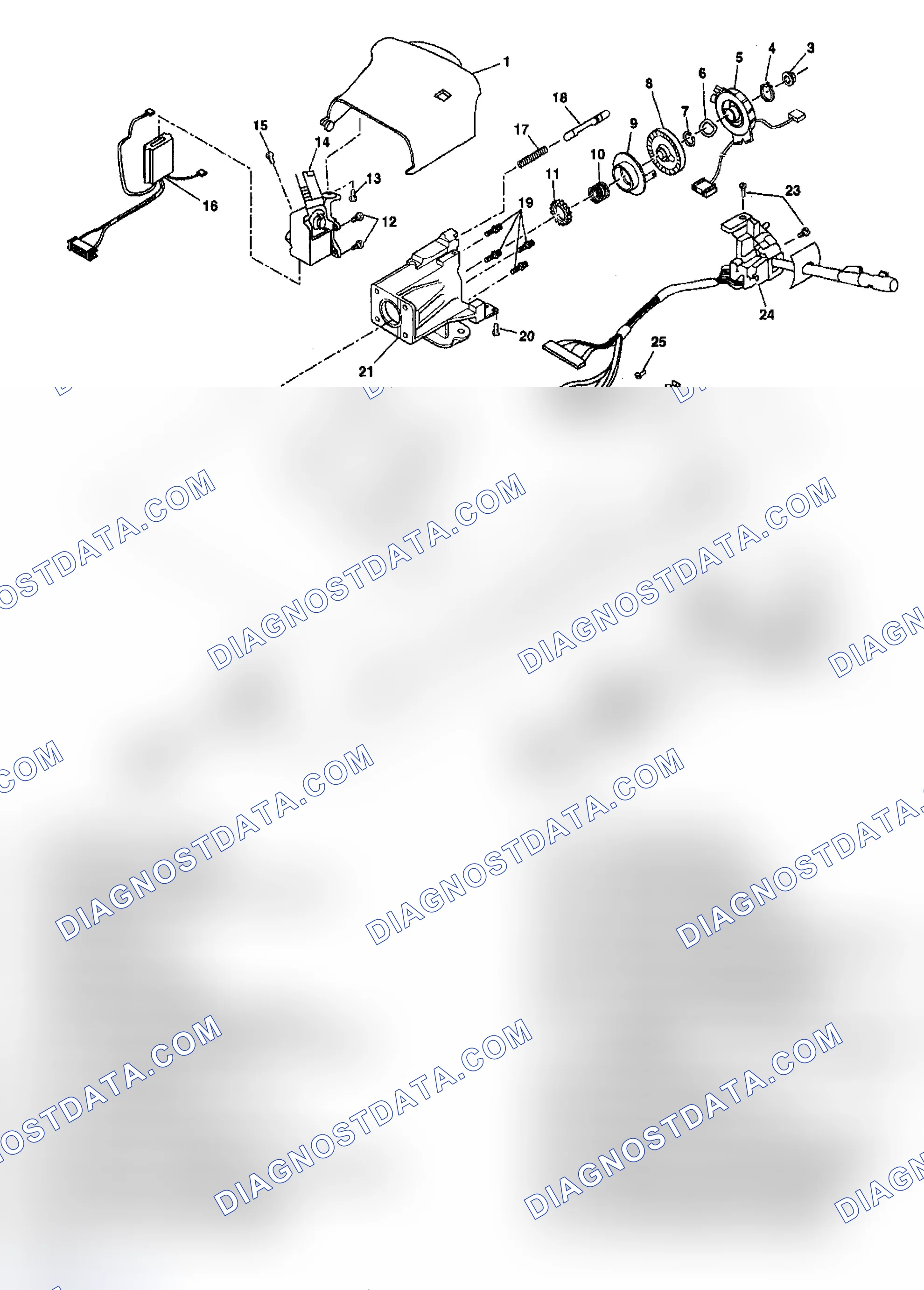 Scheme 4: Steering Column Disassembled View (Floor Shift Standard)
