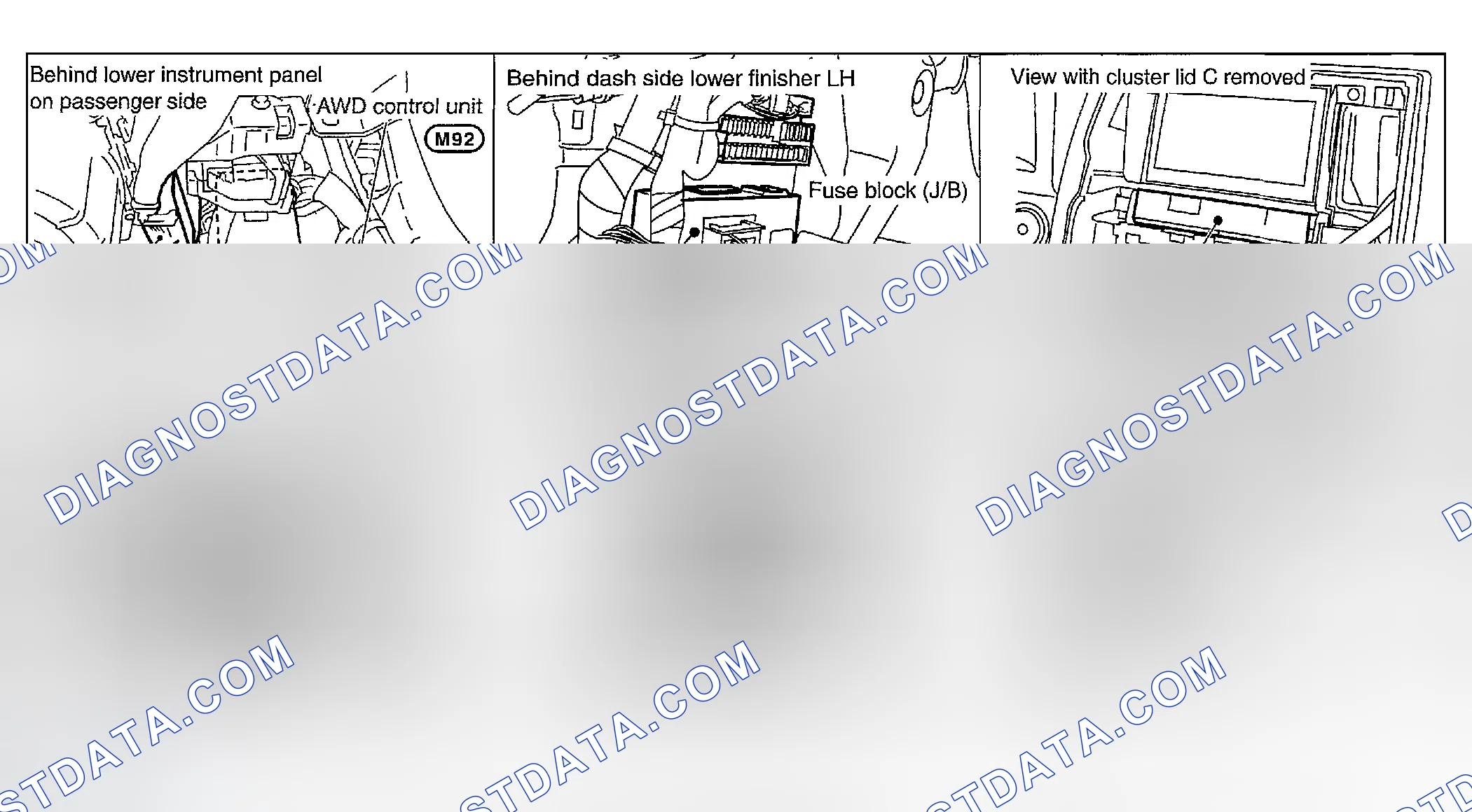 Scheme 283: COMPONENT PARTS AND HARNESS CONNECTOR LOCATION