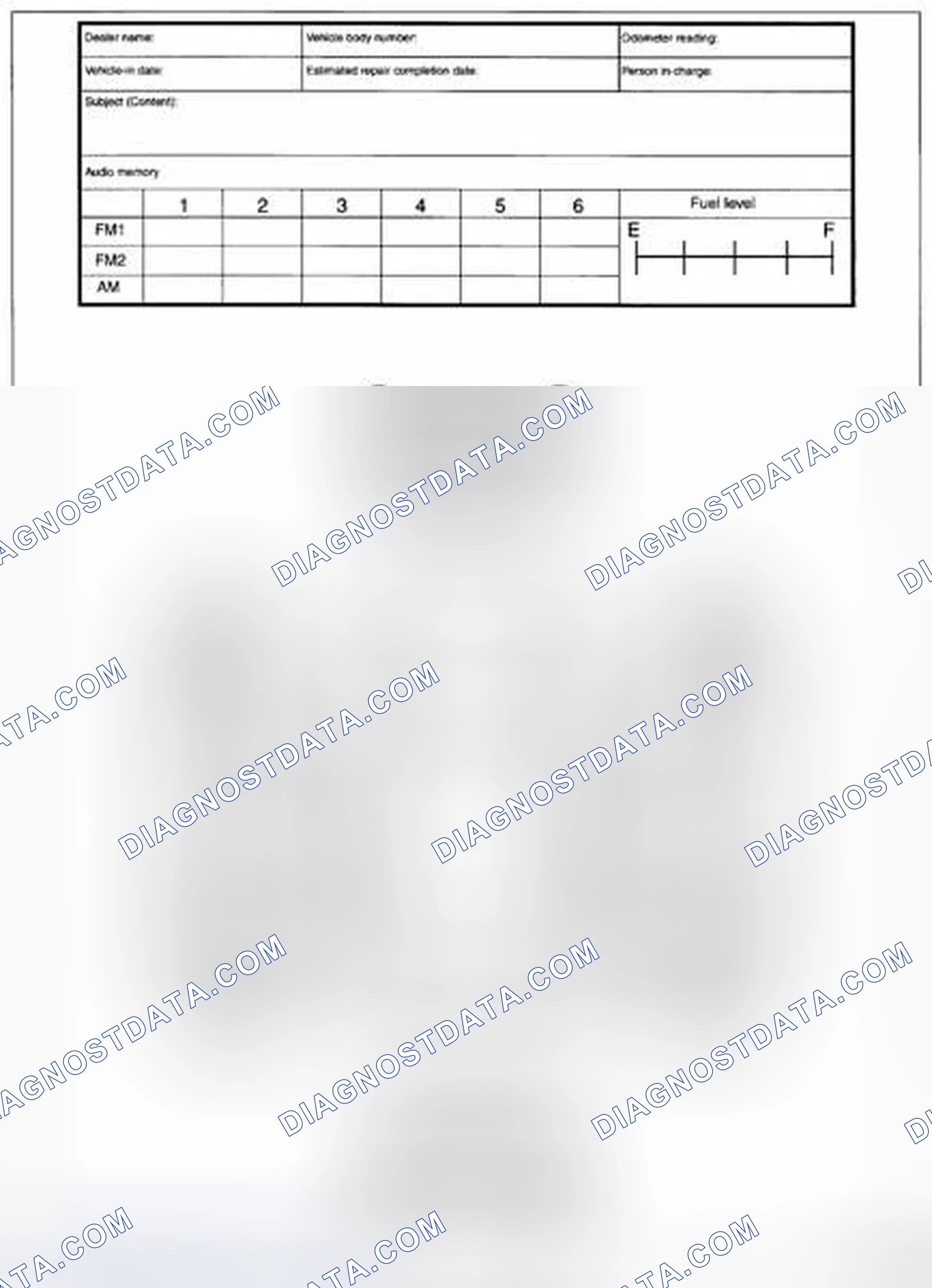 Scheme 1235: Repair Order Form And Malfunction Symptom Check Sheet (2 Of 2)