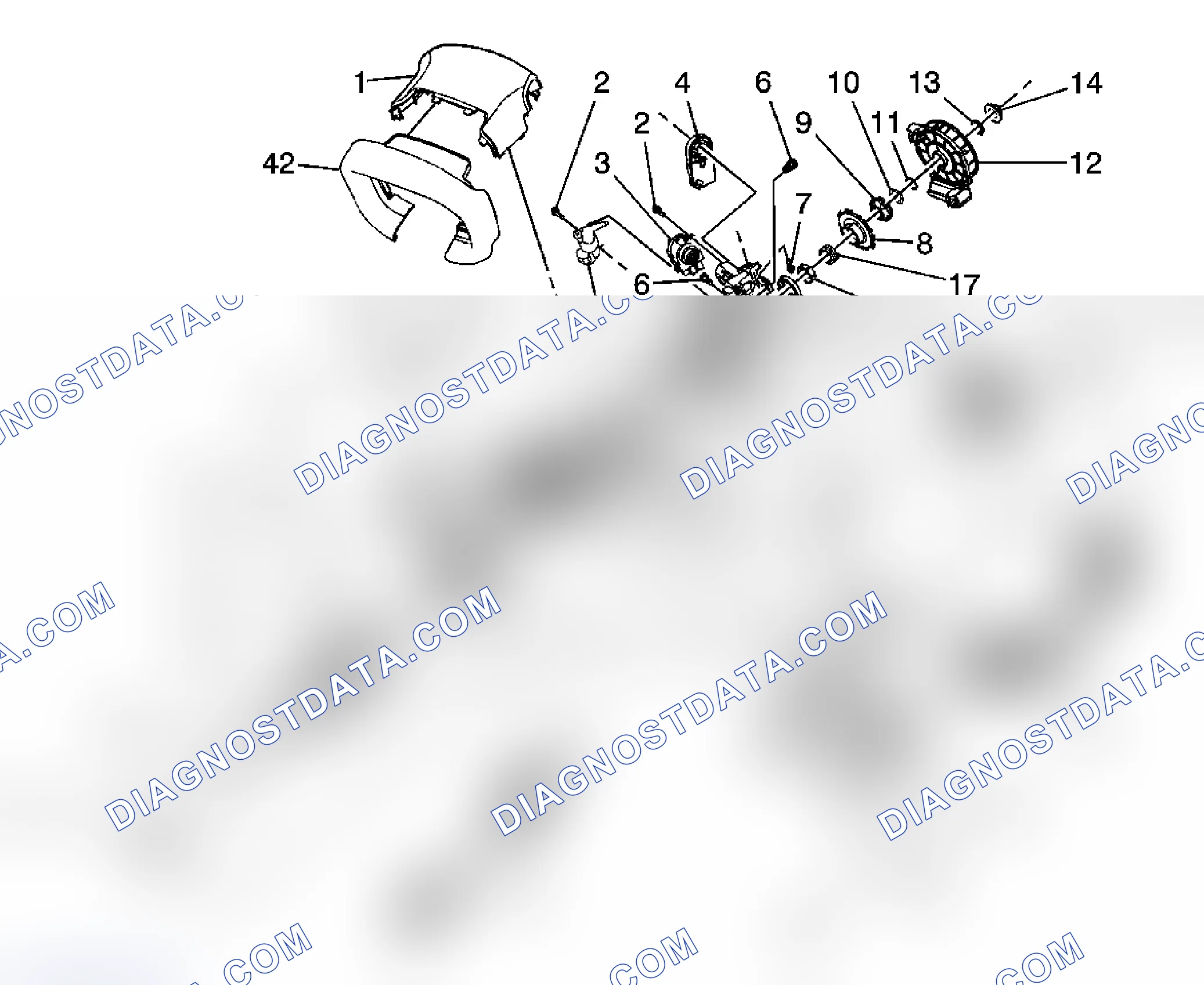 Scheme 4: Steering Column Disassembled View (Manual Steering Column with AQ9)