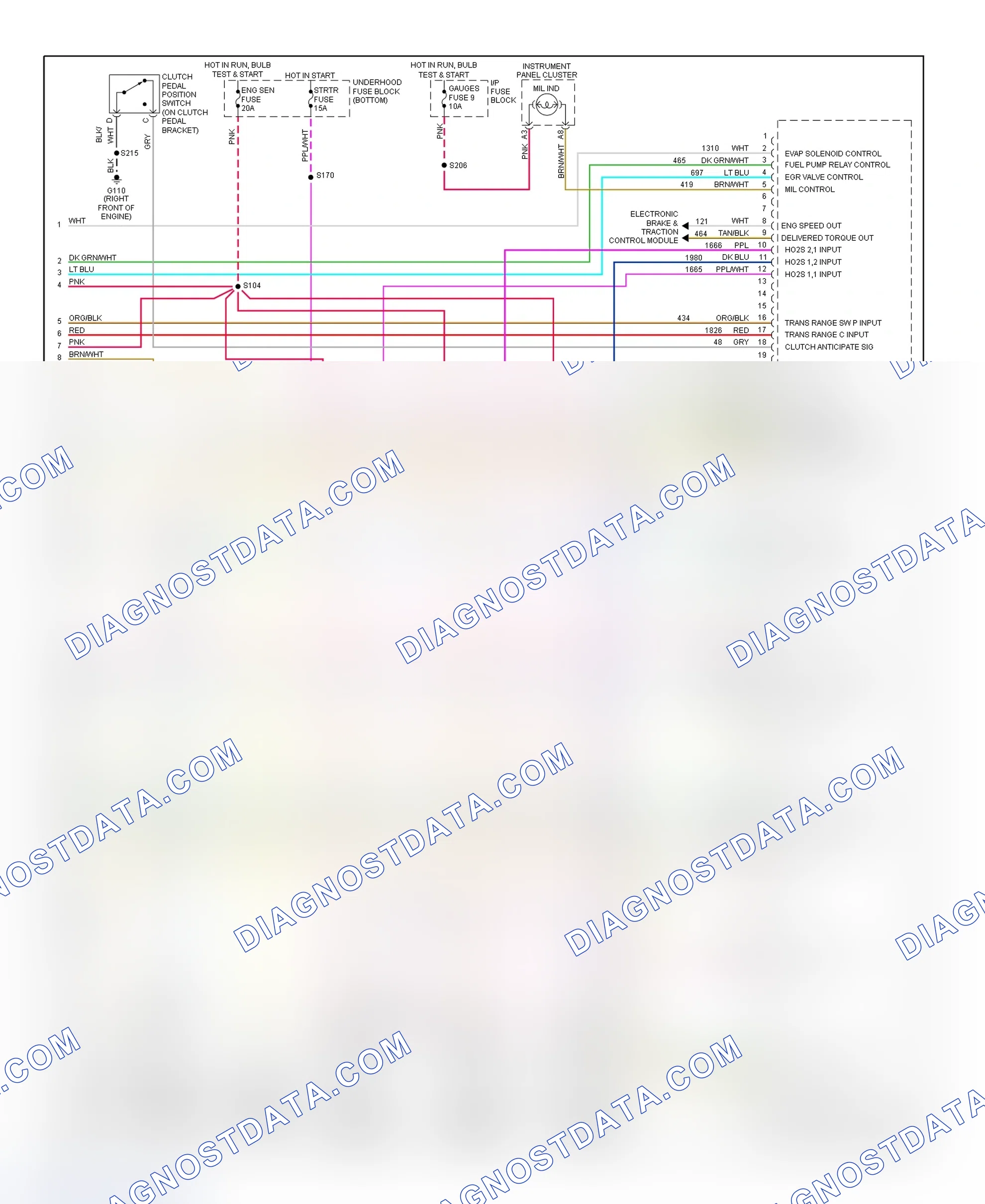 Scheme 97: PCM Wiring Diagram (Camaro & Firebird - 3.8L - 4 Of 4)