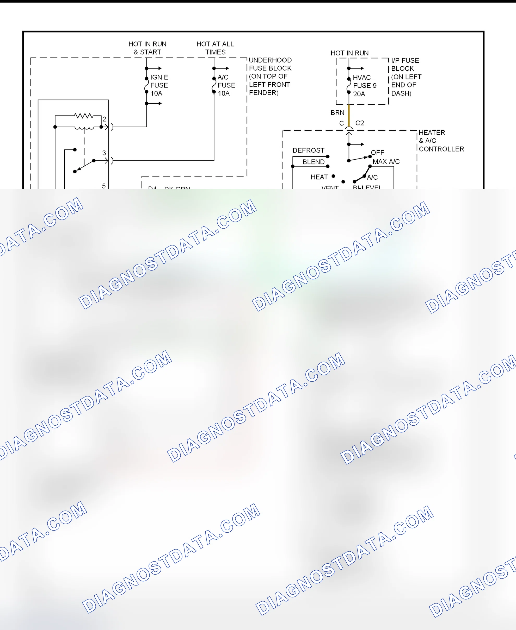 Scheme 72: A/C Compressor Clutch Control Circuit Wiring Diagram (2000-01 Sonoma & S10 Pickup - 2.2L VIN 4 & VIN 5 Engine)