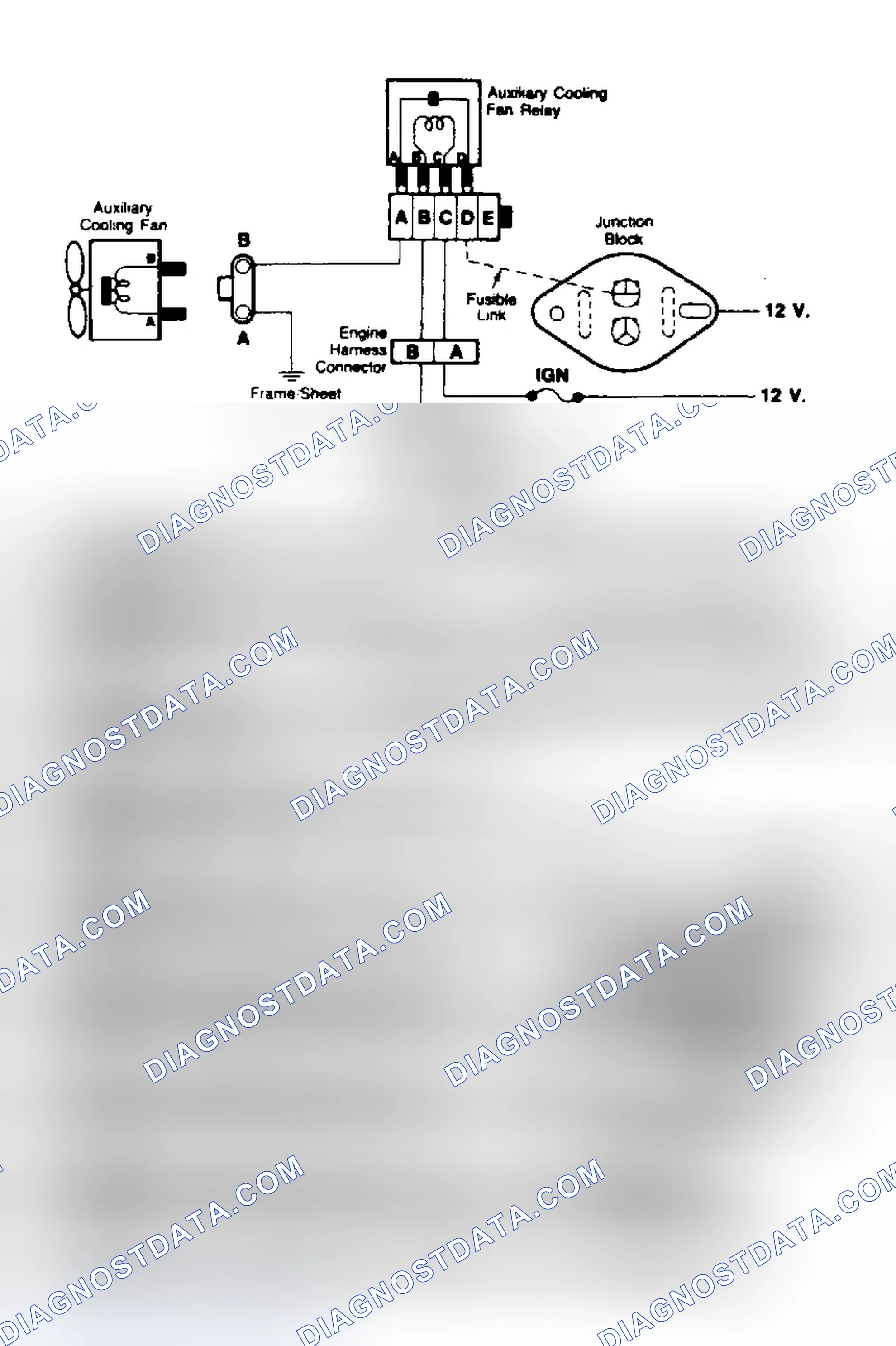 Scheme 5: Auxiliary Cooling Fan Circuit Schematic ("C" & "K" Series W/ A/C)