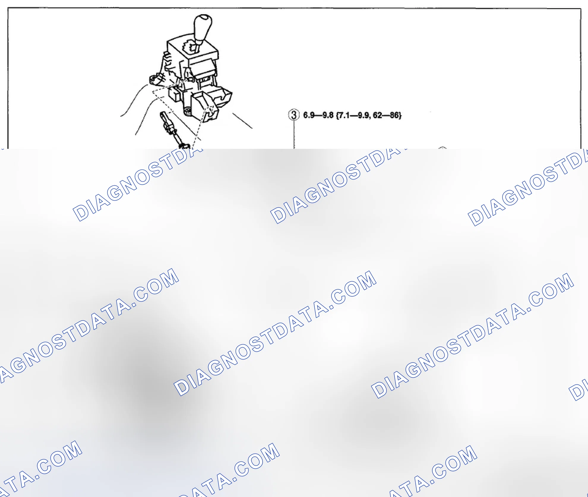Scheme 1307: Selector Cable Removal/Installation