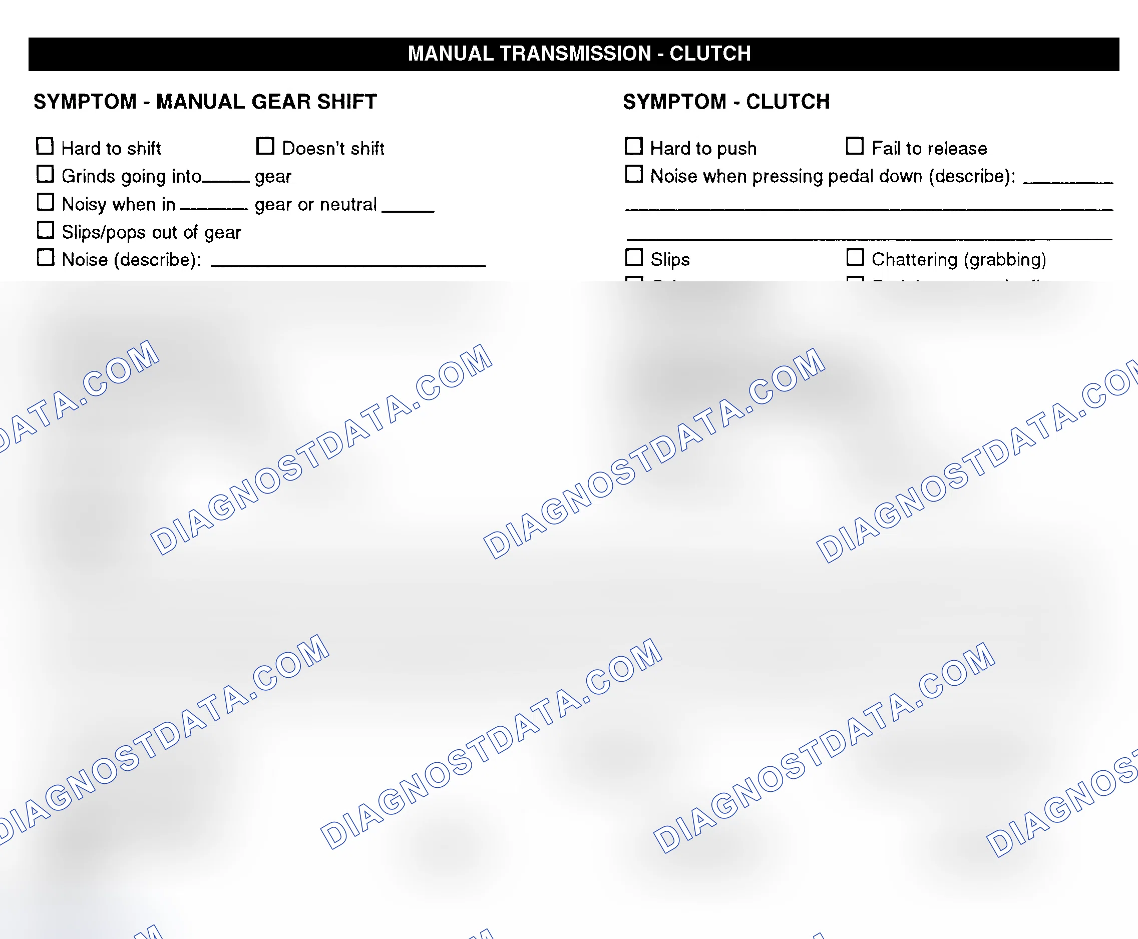 Scheme 10: Manual Transmission & Clutch