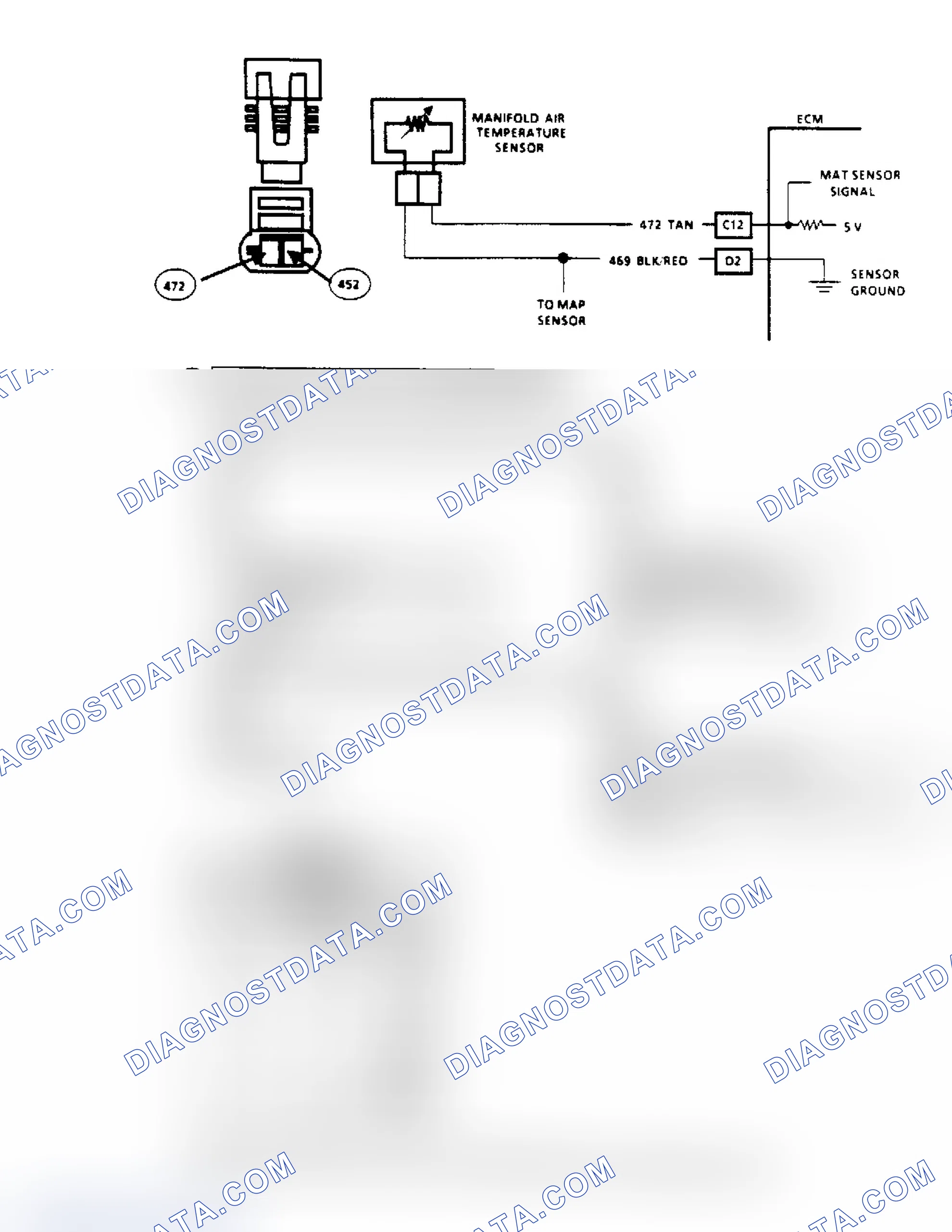 Scheme 128: Code 25 - MAT Sensor (High Temperature Indicated) (2.5L) ("SCAN" Diagnostics)