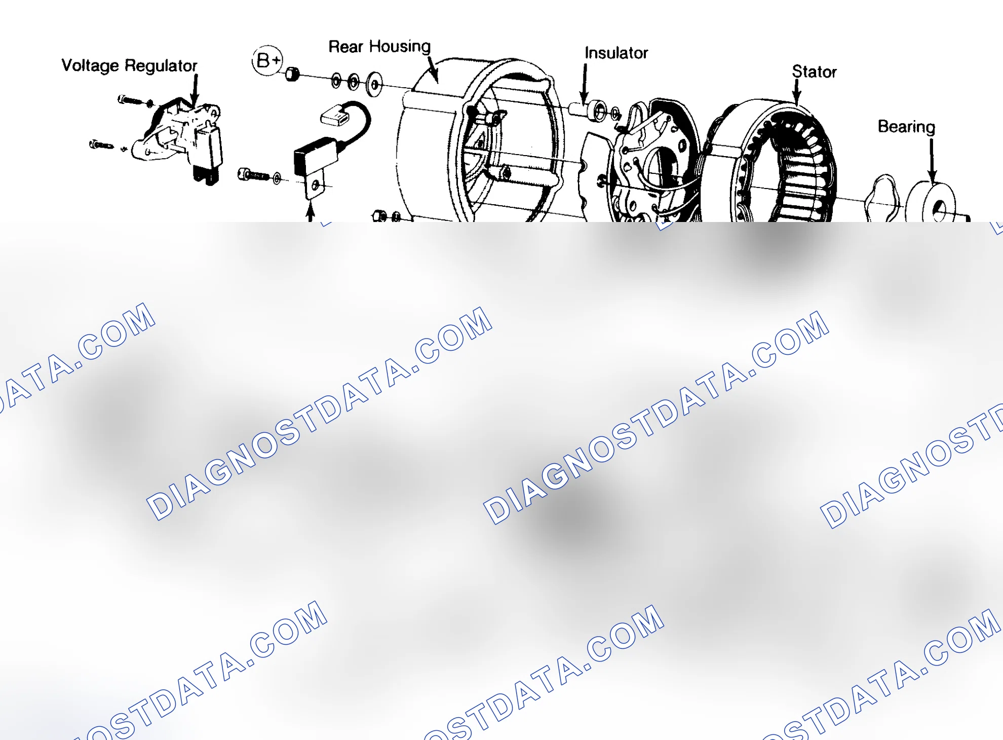 Scheme 3: Exploded View of Bosch 55 Ampere Alternator
