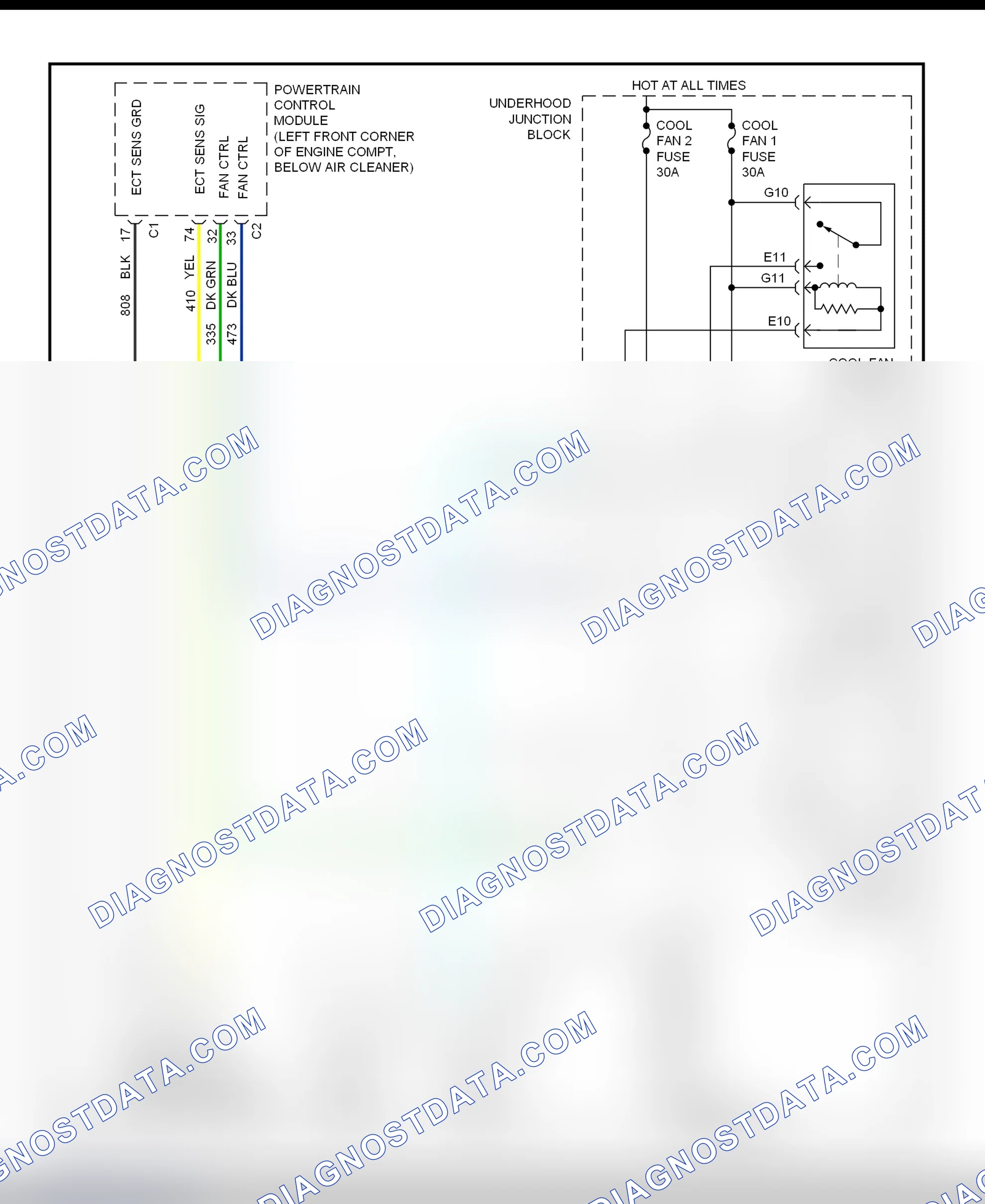 Scheme 41: Cooling Fan System Wiring Diagram (1999 Seville)