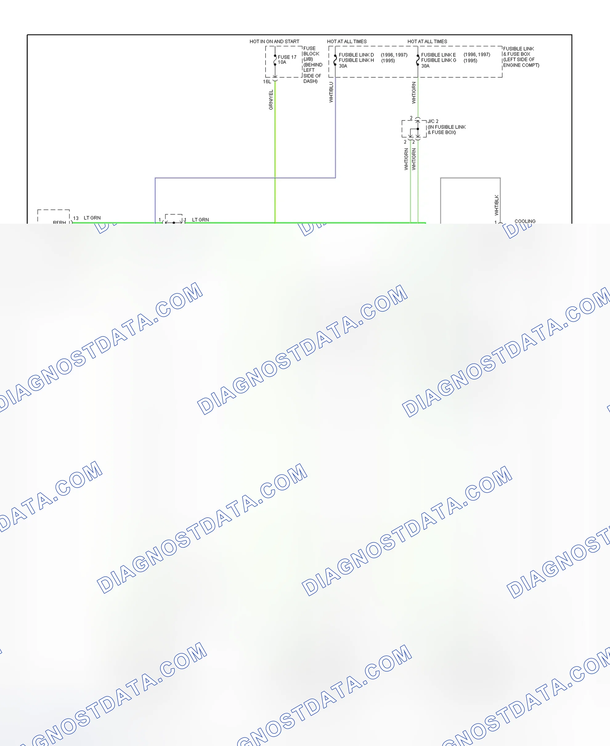 Scheme 2: Electric Cooling Fan System Wiring Diagram (1997 Maxima)