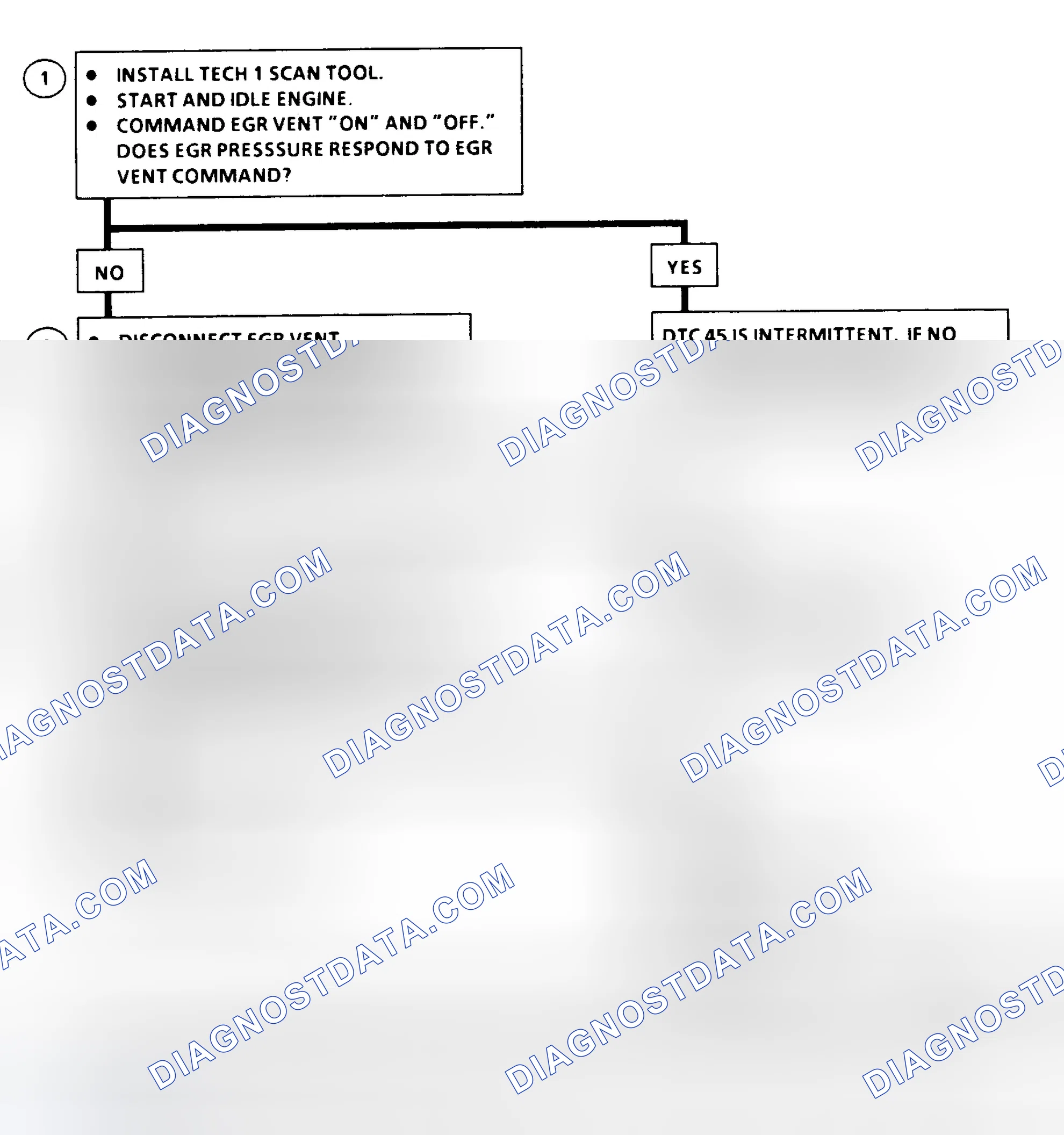 Scheme 204: DTC 45 Flow Chart ("C" & "K" Series) EGR Vent Error