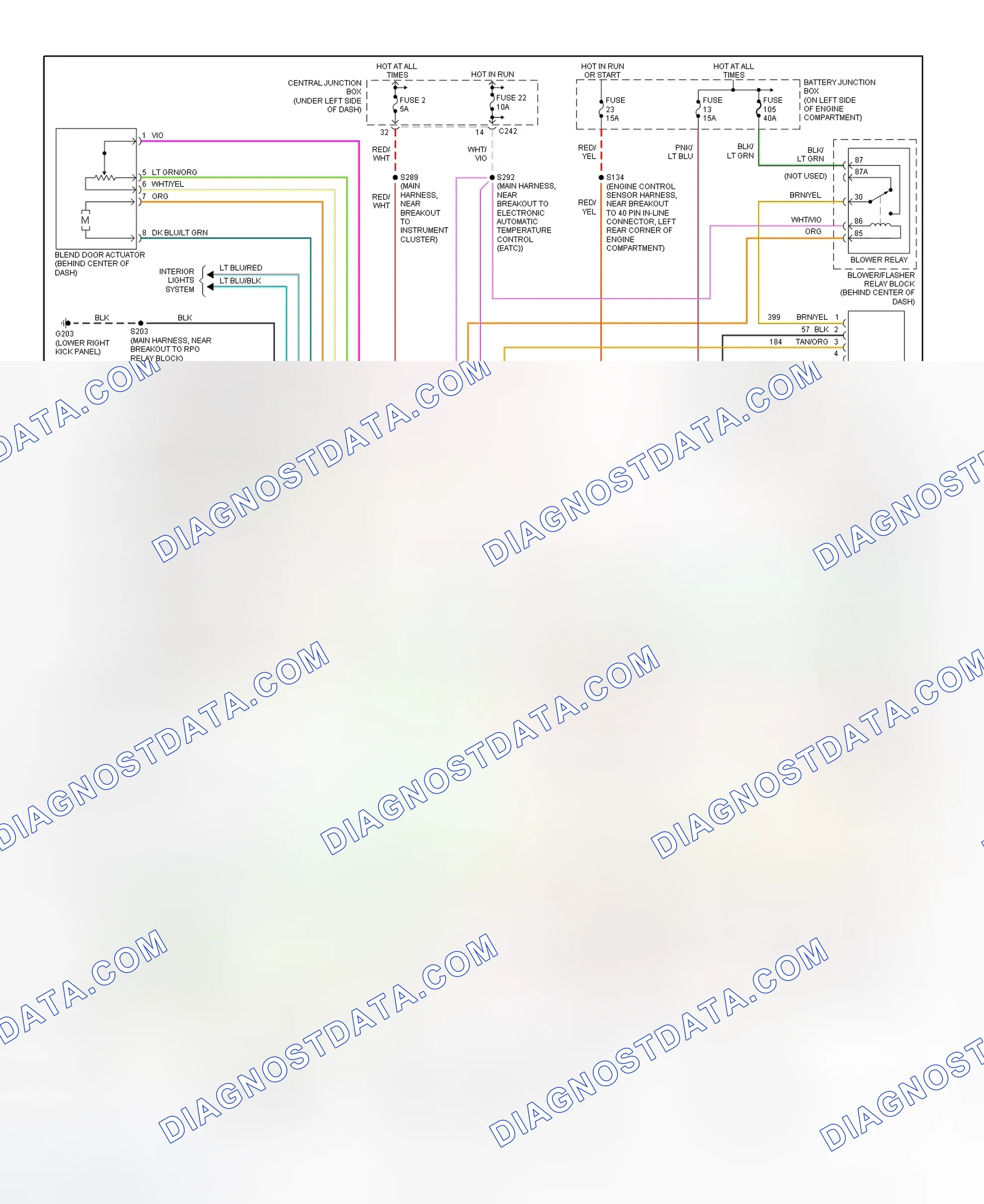 Scheme 25: Automatic A/C-Heater System Wiring Diagram (2000 Navigator - 1 Of 3)