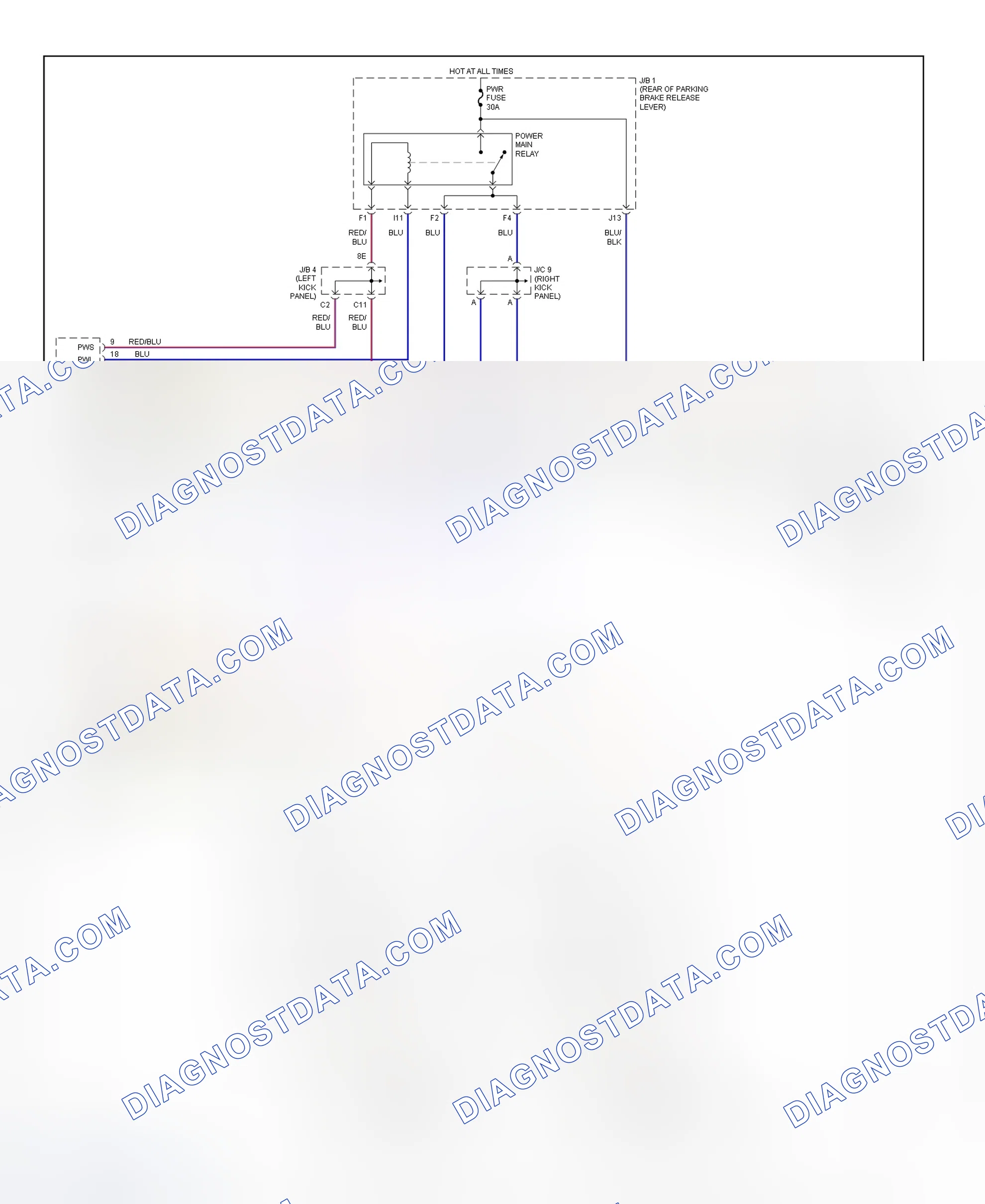 Scheme 5: Power Window System Wiring Diagram (Rear)
