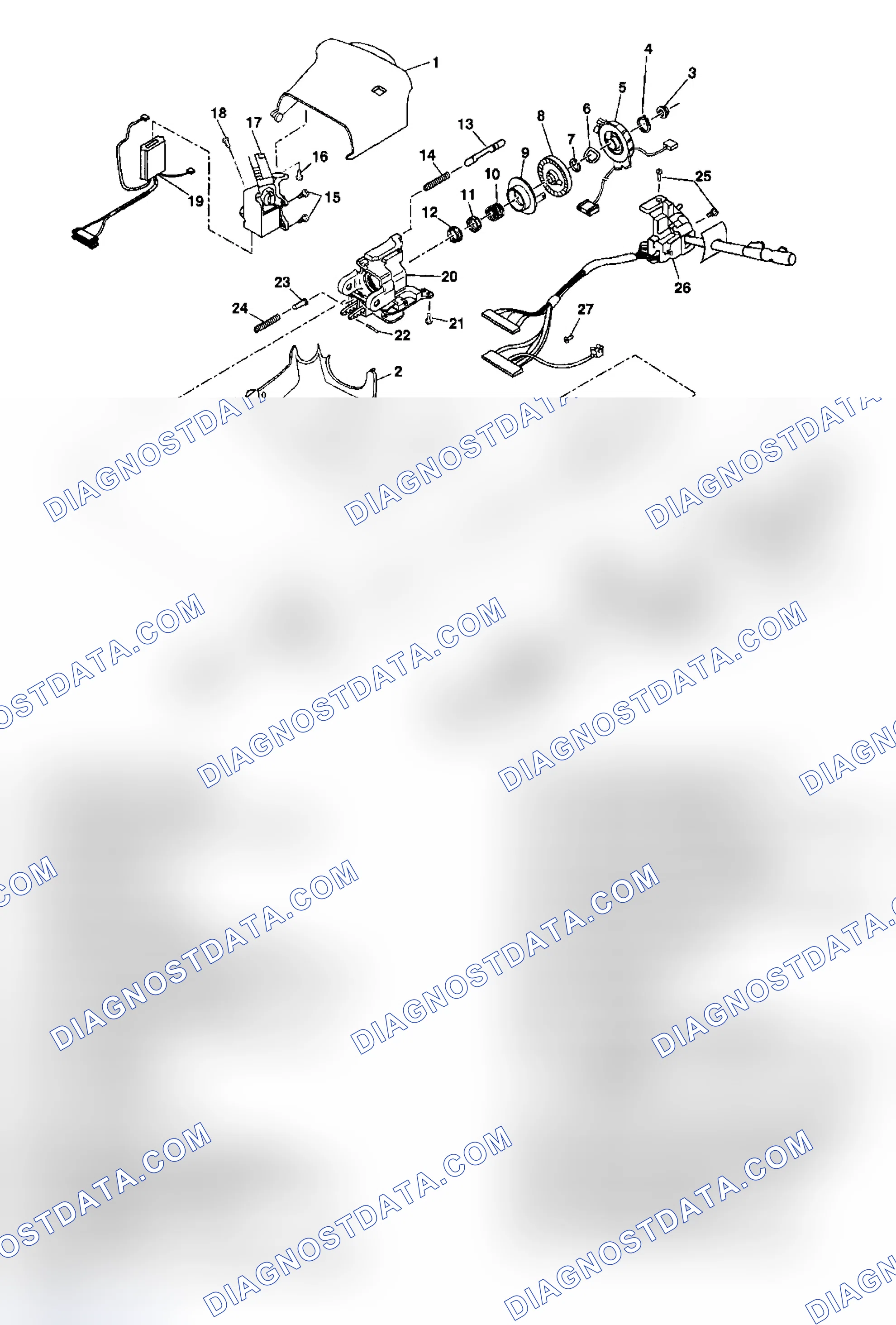 Scheme 2: Steering Column Disassembled View (Floor Shift Lean Shaft)
