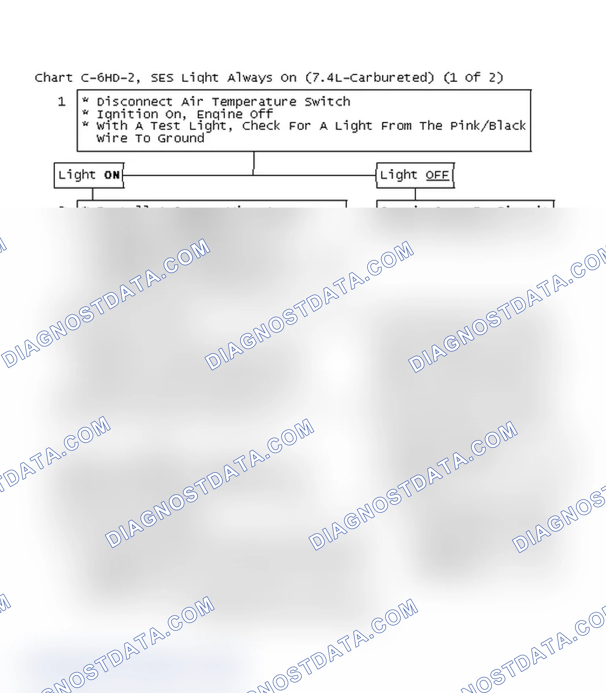 Scheme 117: Chart C-6HD-2, SES Light Always On (7.4L-Carbureted) (1 Of 2)
