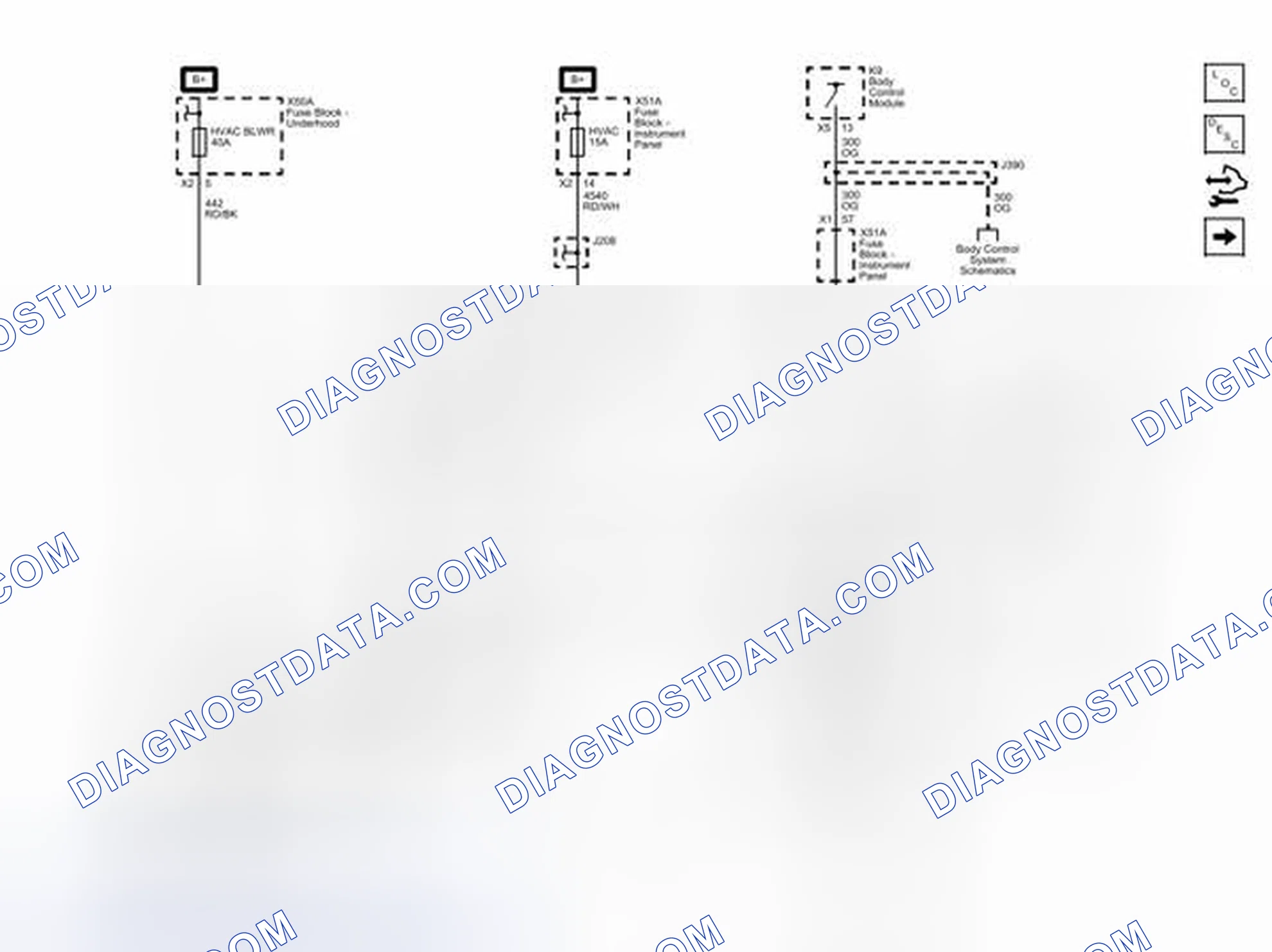 Scheme 93: Power, Ground, Blower Control, Serial Data and Sunload Sensor