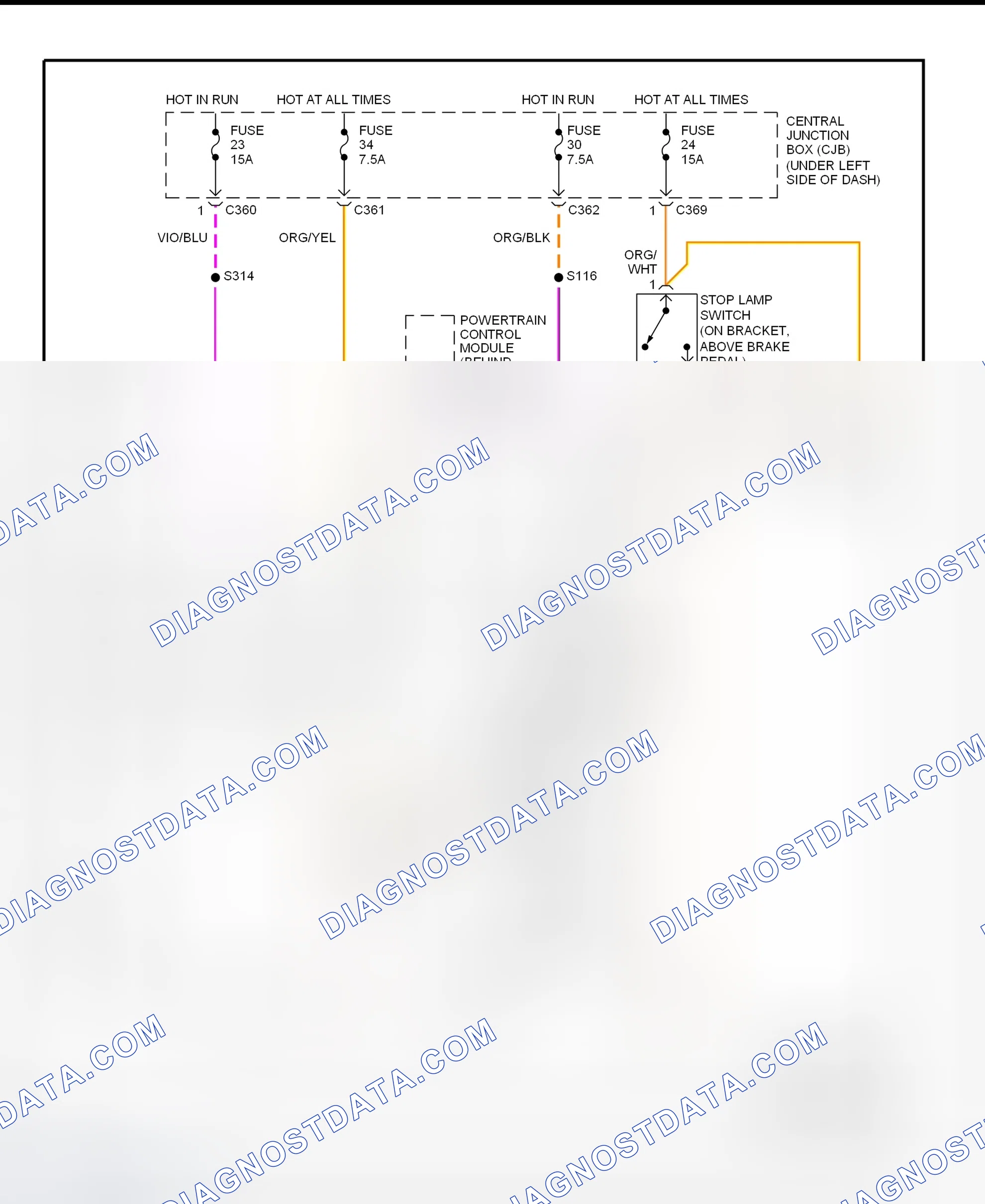 Scheme 152: Shift Interlock System Wiring Diagram (1998 Contour & Mystique)