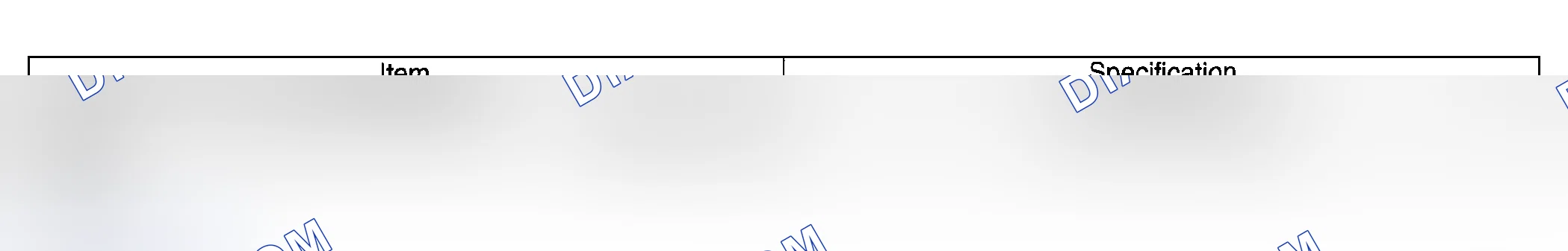 Scheme 20: SPECIFICATIONS