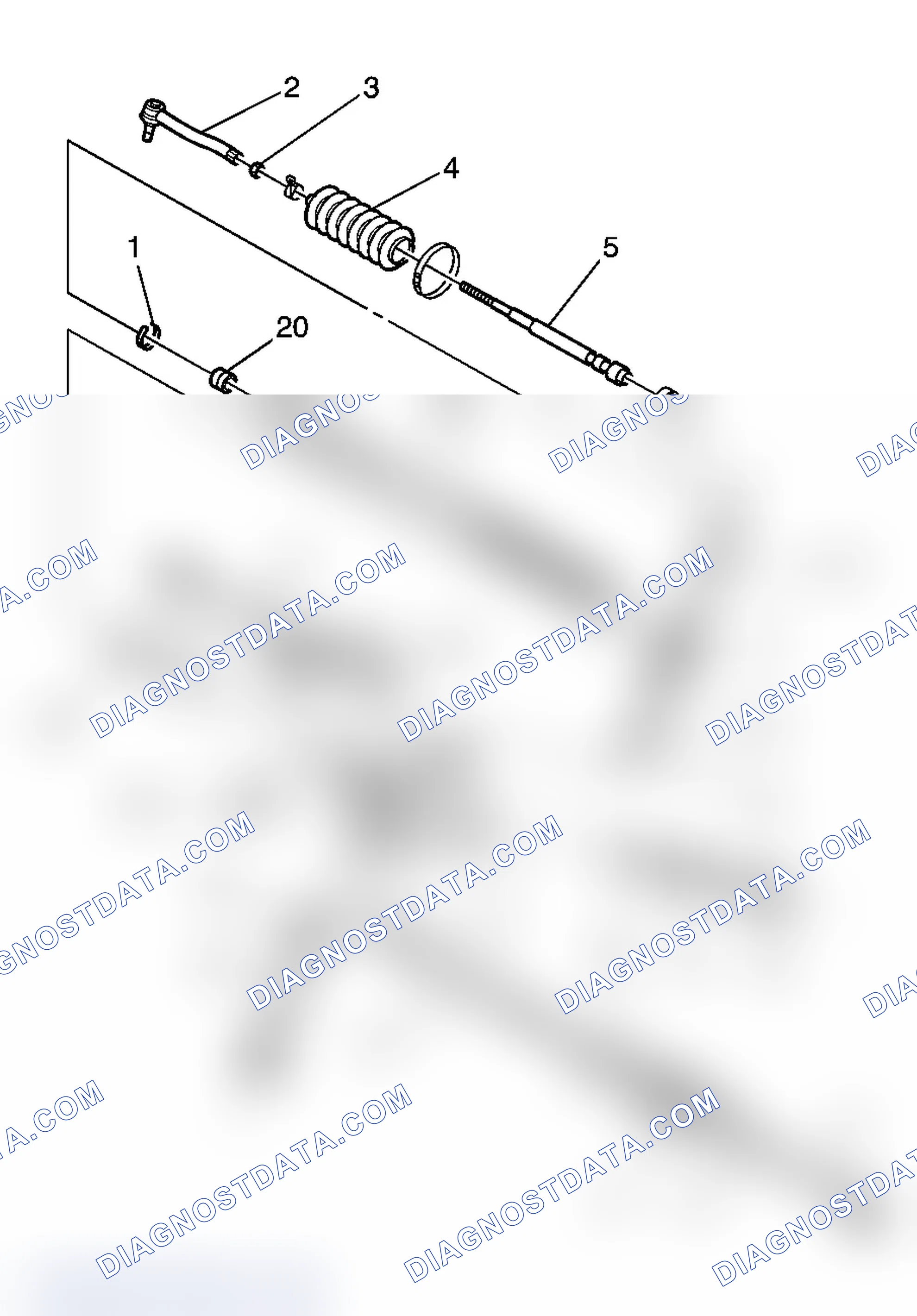 Scheme 1: Power Steering Rack and Pinion Gear Disassembled View