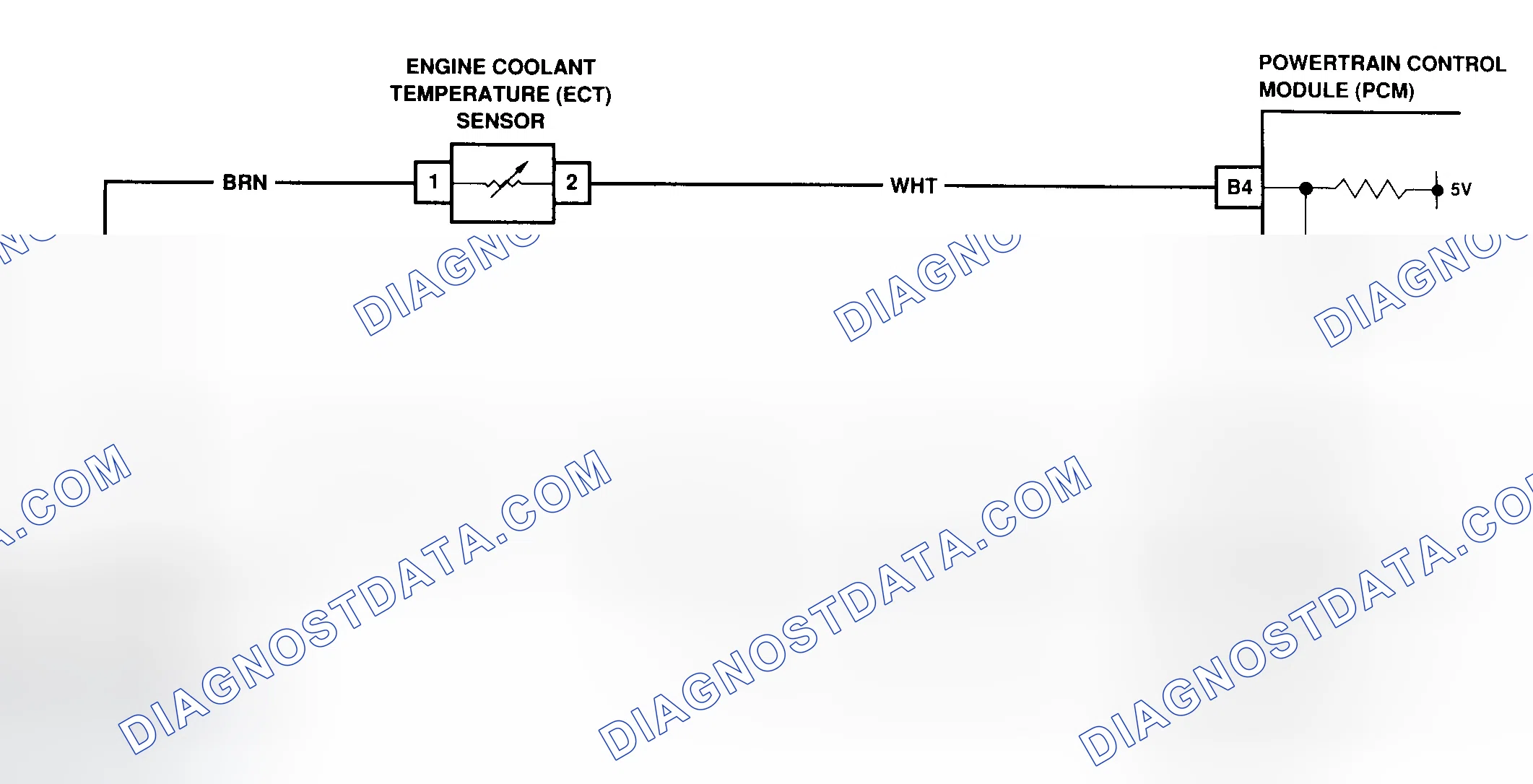 Scheme 70: CODE 22 - Schematic (Prizm LSi) Engine Coolant Temperature Sensor, Open Or Shorted Circuit