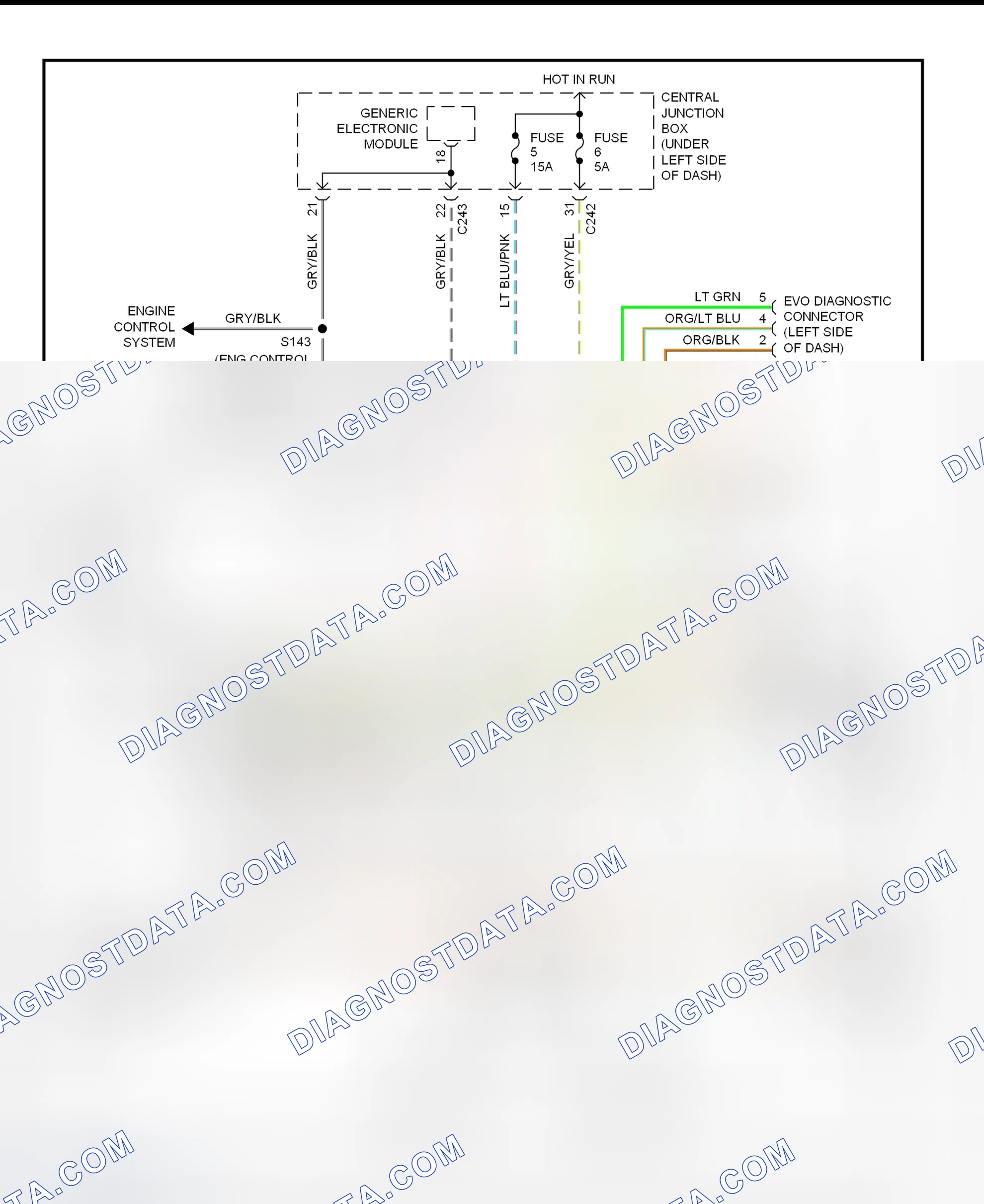 Fig. 27: Electronic Power Steering Wiring Diagram (Without Air Suspension - 1999-2001)