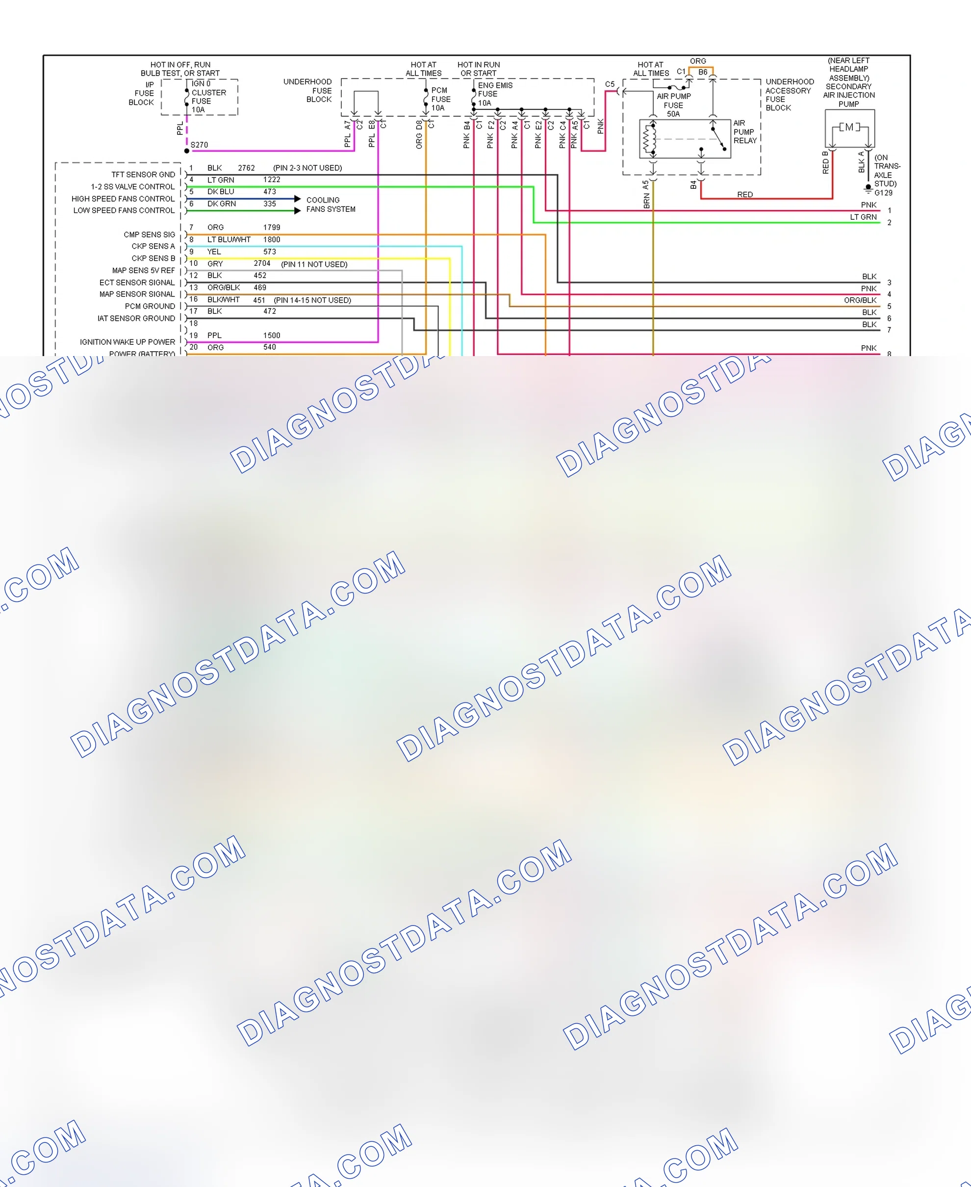 Scheme 121: PCM Wiring Diagram (Intrigue - 3.5L - 1 Of 4)