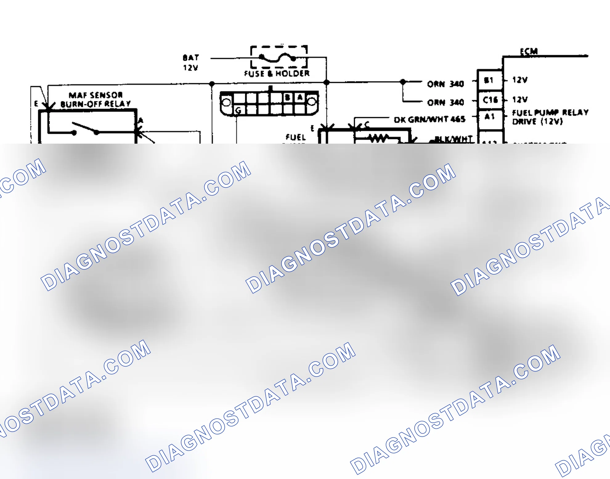 Scheme 241: Code 33 Schematic, MAF Signal Voltage High (5.0/5.7L)