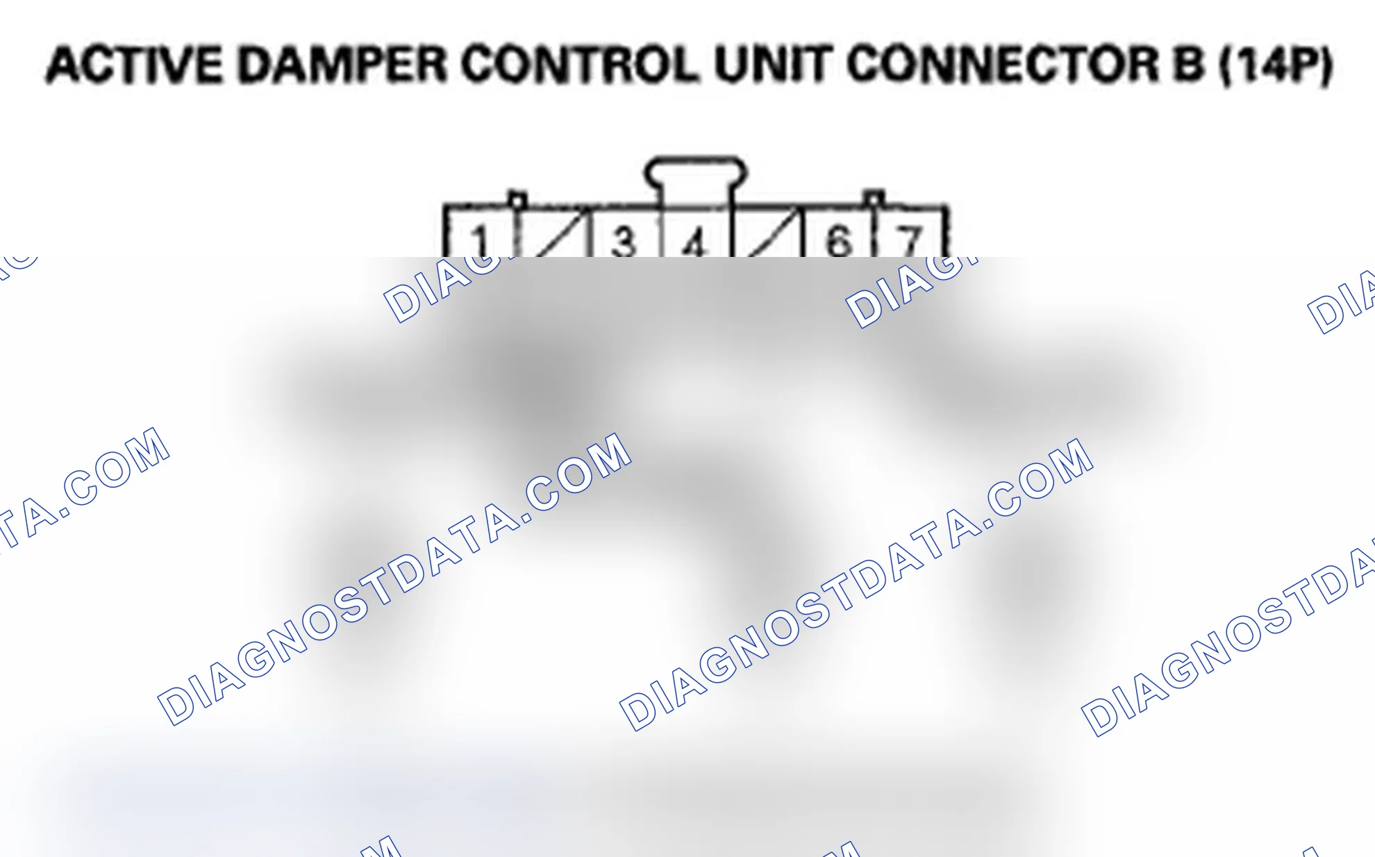 Scheme 21: DTC 1-7: Front Vertical Acceleration Sensor Circuit Low Voltage; DTC 1-8: Right-rear Vertical Accele