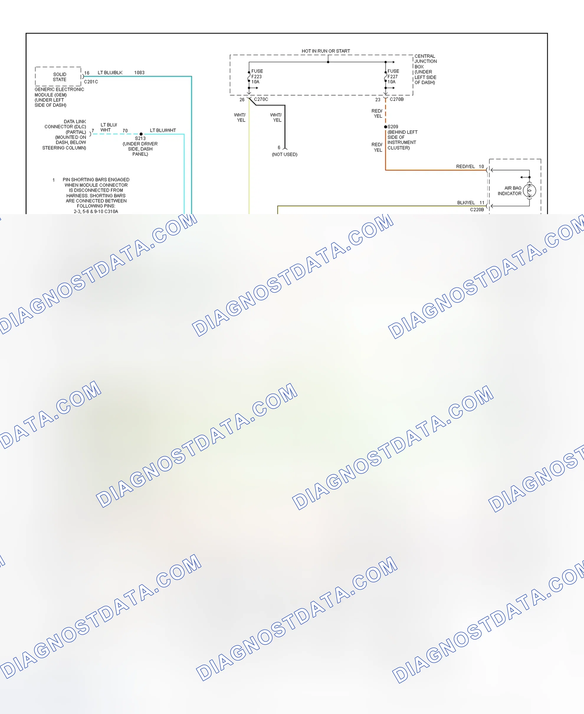 Scheme 51: Air Bag System Wiring Diagram (Taurus & Sable)