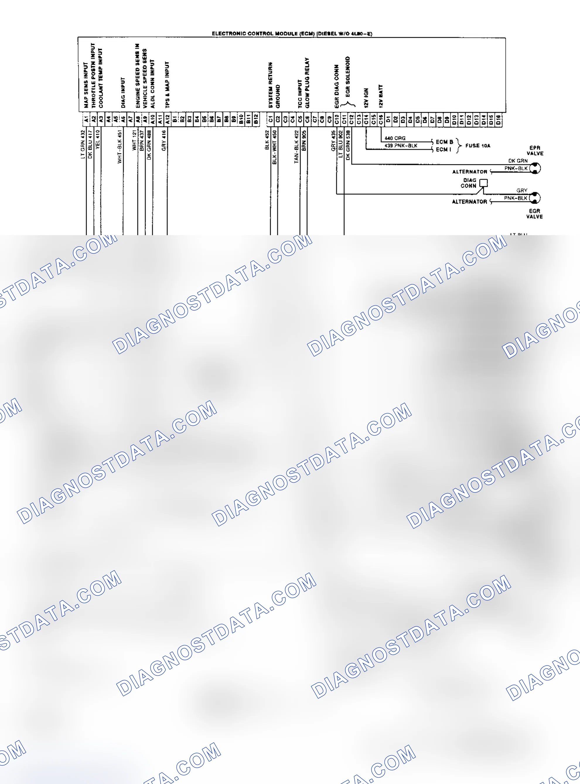 Scheme 16: Wiring Diagram ("G" Series Diesel W/O 4L80-E Trans.)