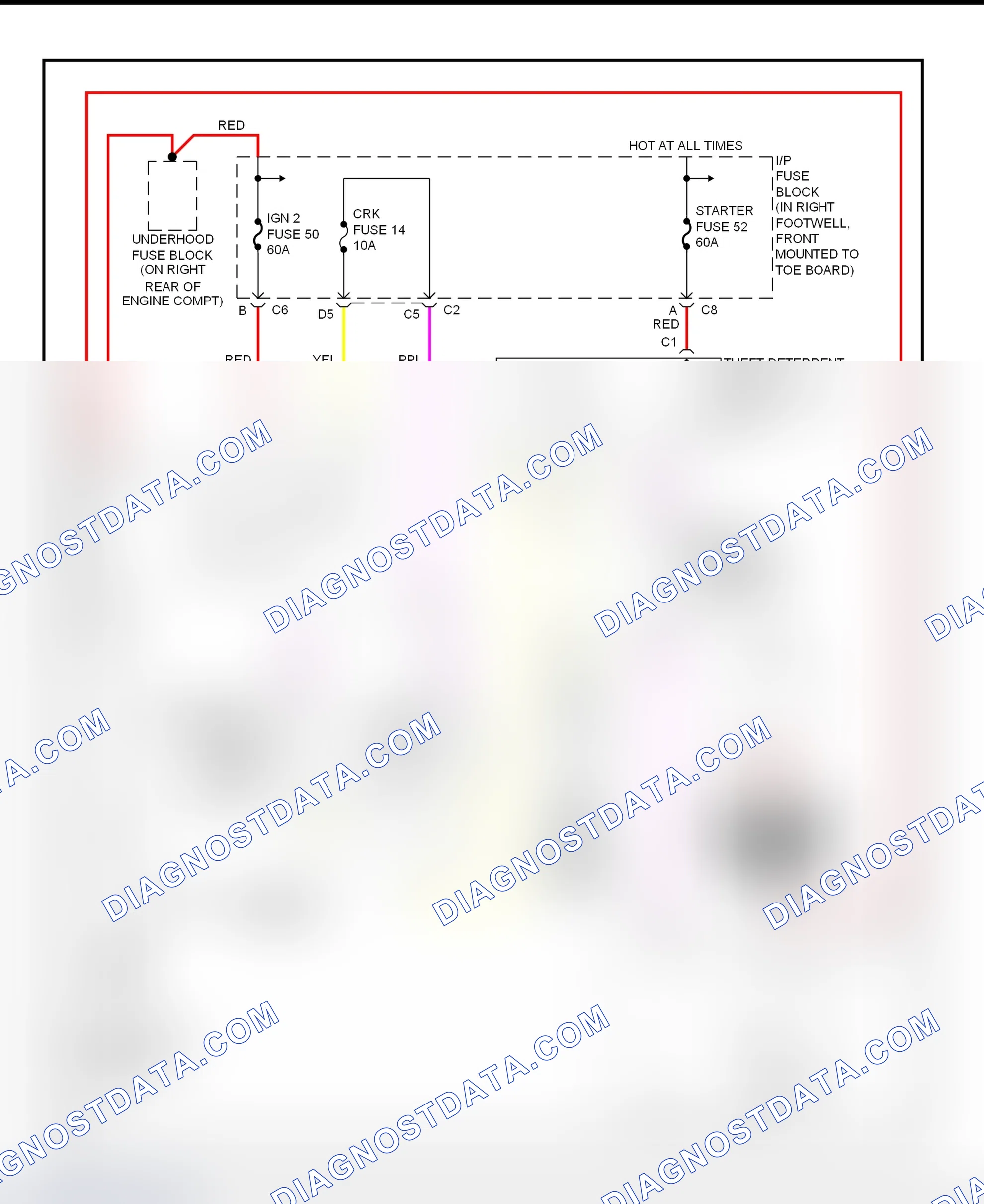 Fig. 2: Starting System Wiring Diagram (Corvette)