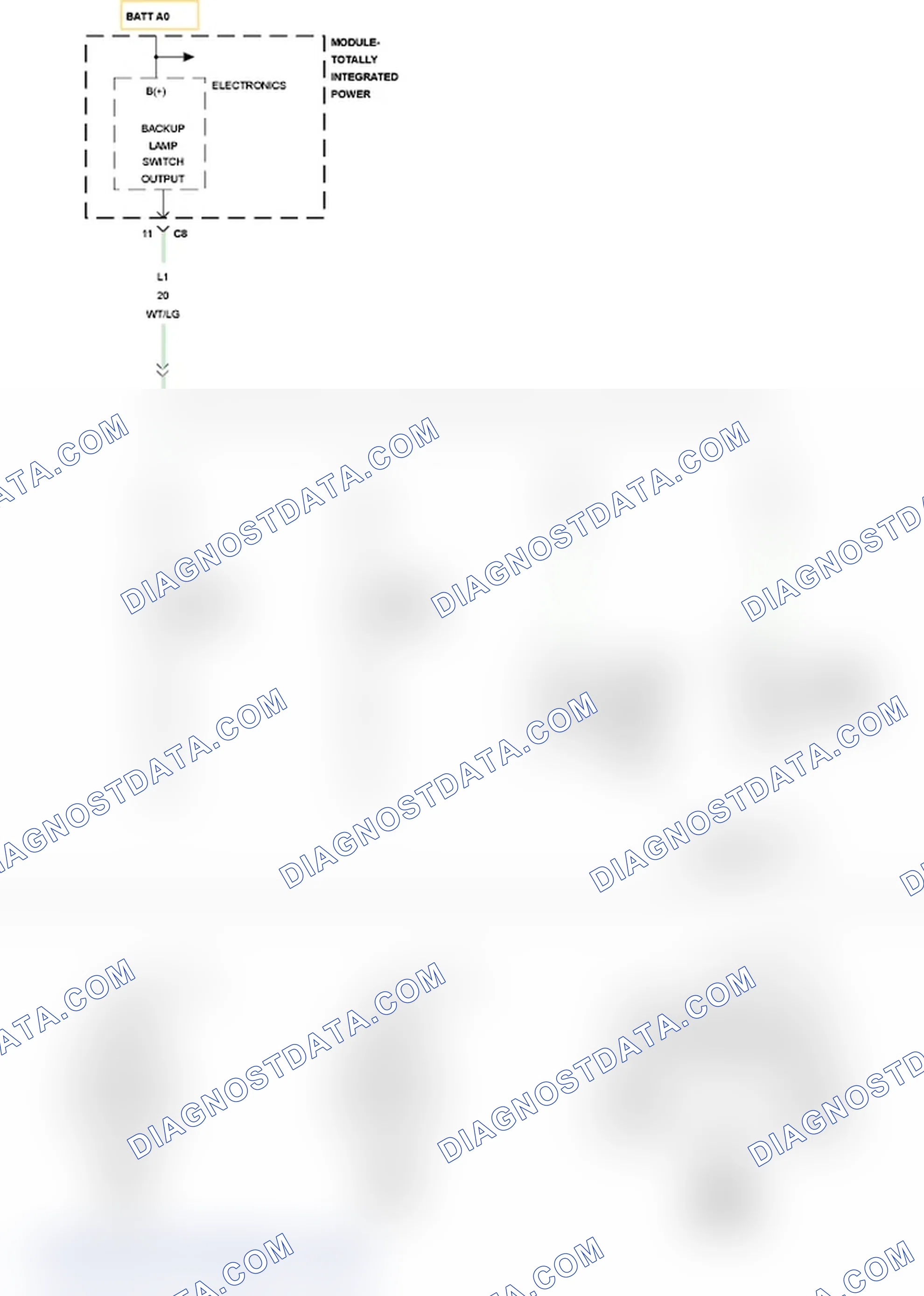 Scheme 185: B1667-REVERSE LAMP CONTROL CIRCUIT LOW