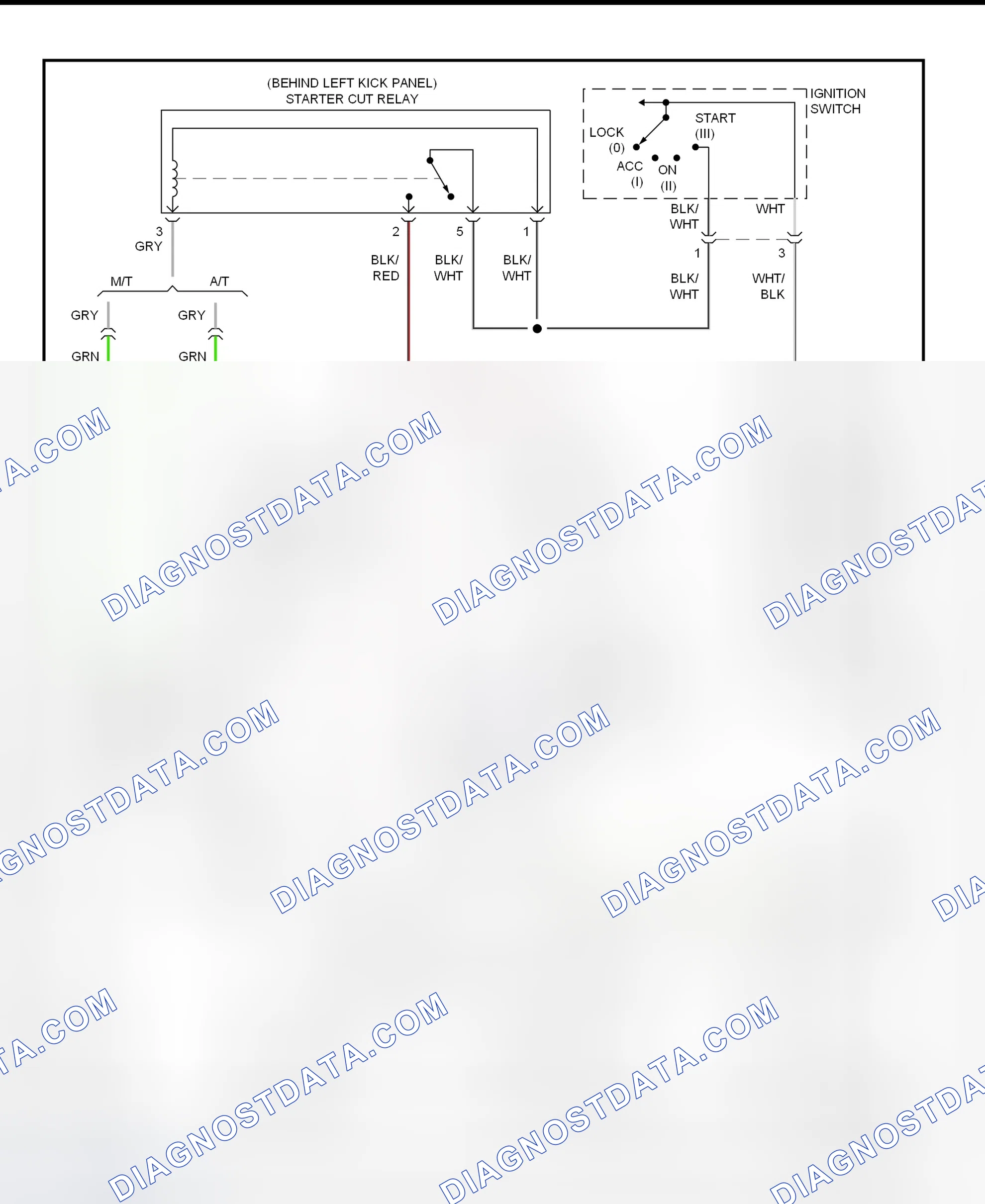 Fig. 32: Starting System Wiring Diagram (CR-V - Without Anti-Theft System)