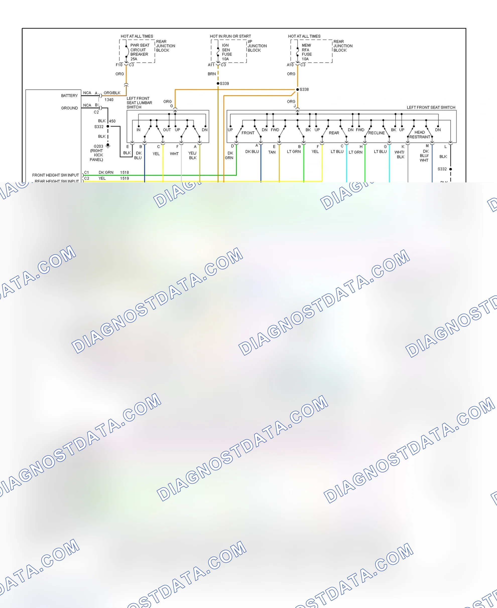 Scheme 11: Memory Seat System Wiring Diagram (Park Avenue)