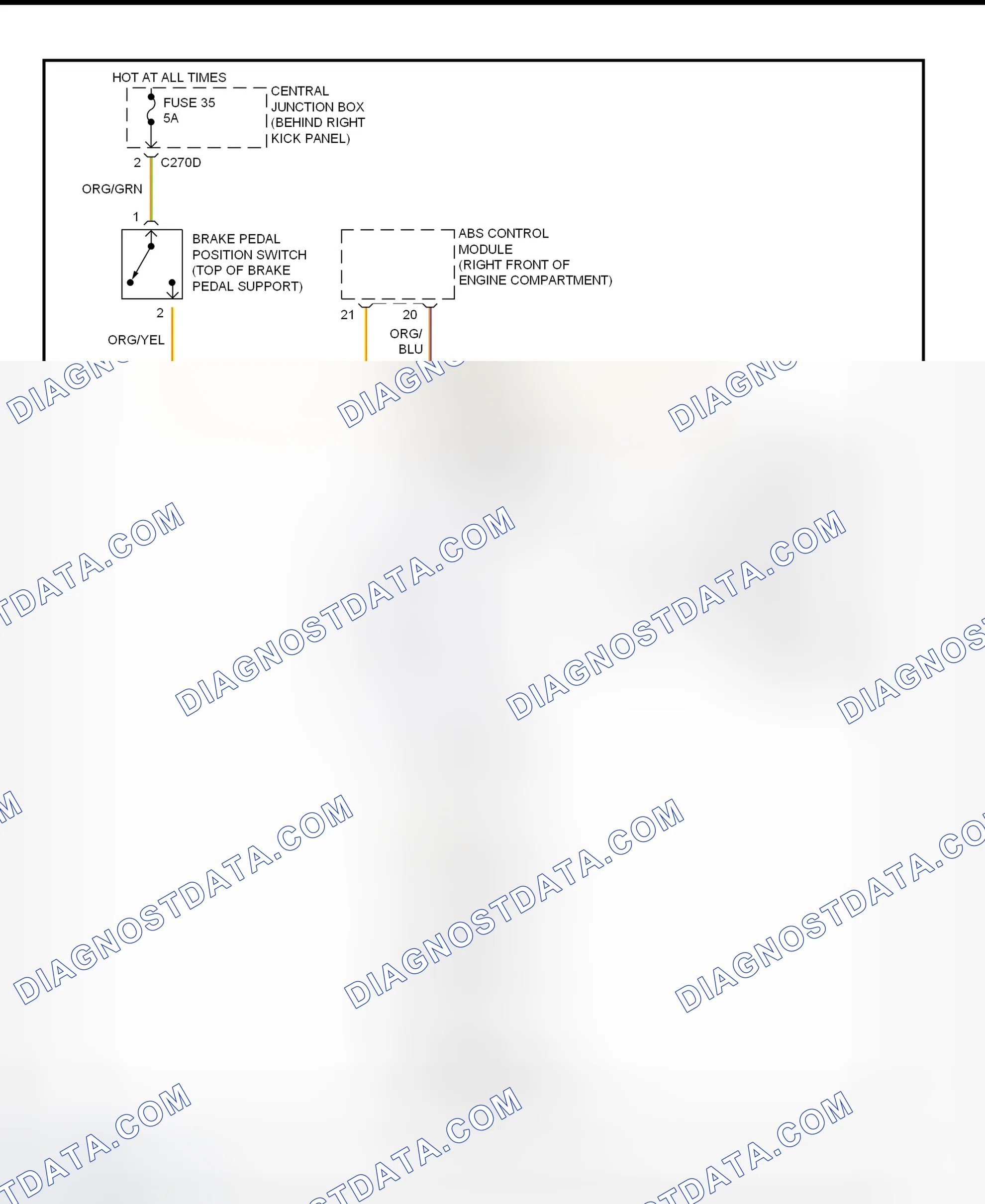 Fig. 203: Shift Interlock System Wiring Diagram (2002 LS - With Interactive Vehicle Dynamics)